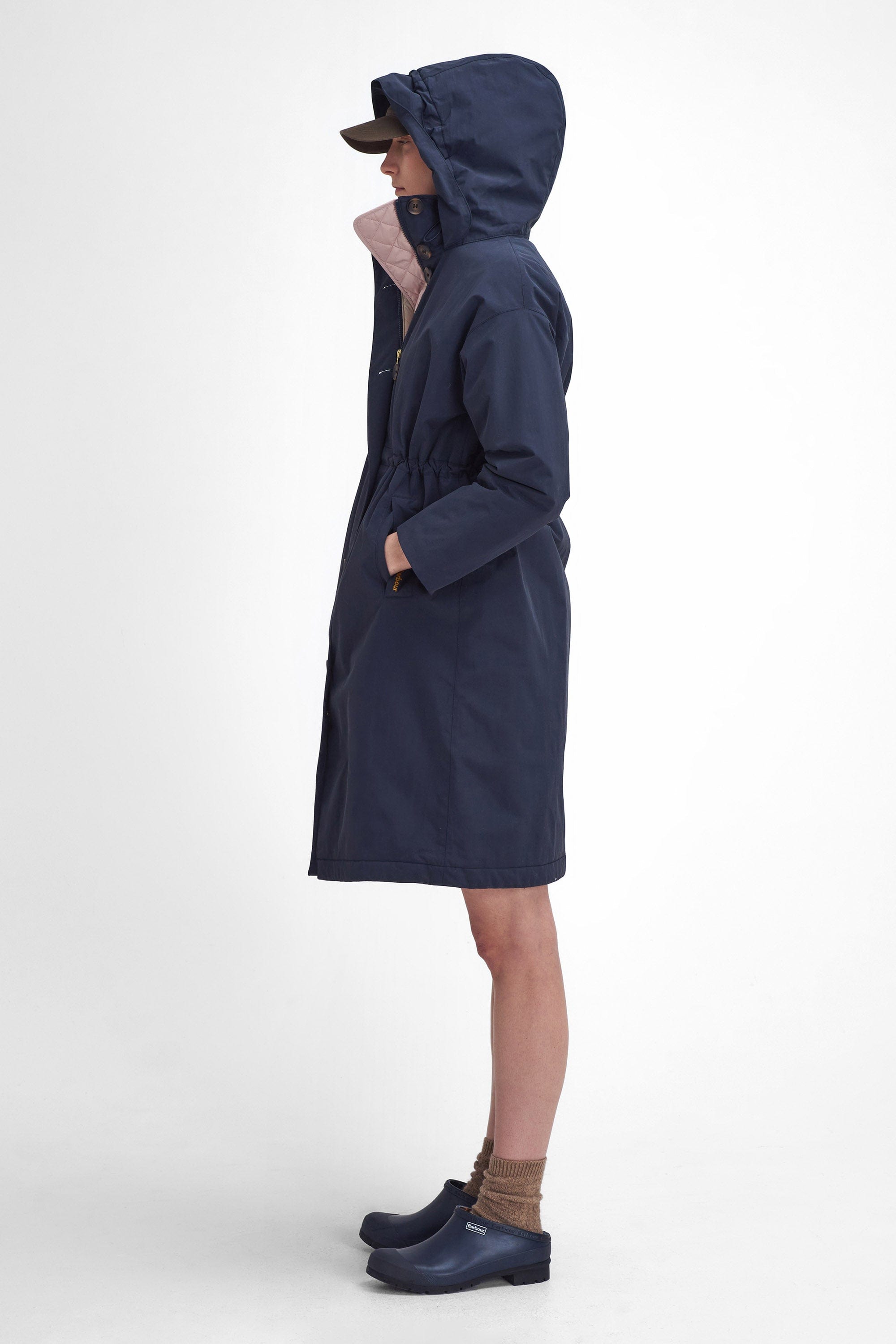 Barbour Iris Waterproof Jacket - Dark Navy/Light Sand/Military Brown