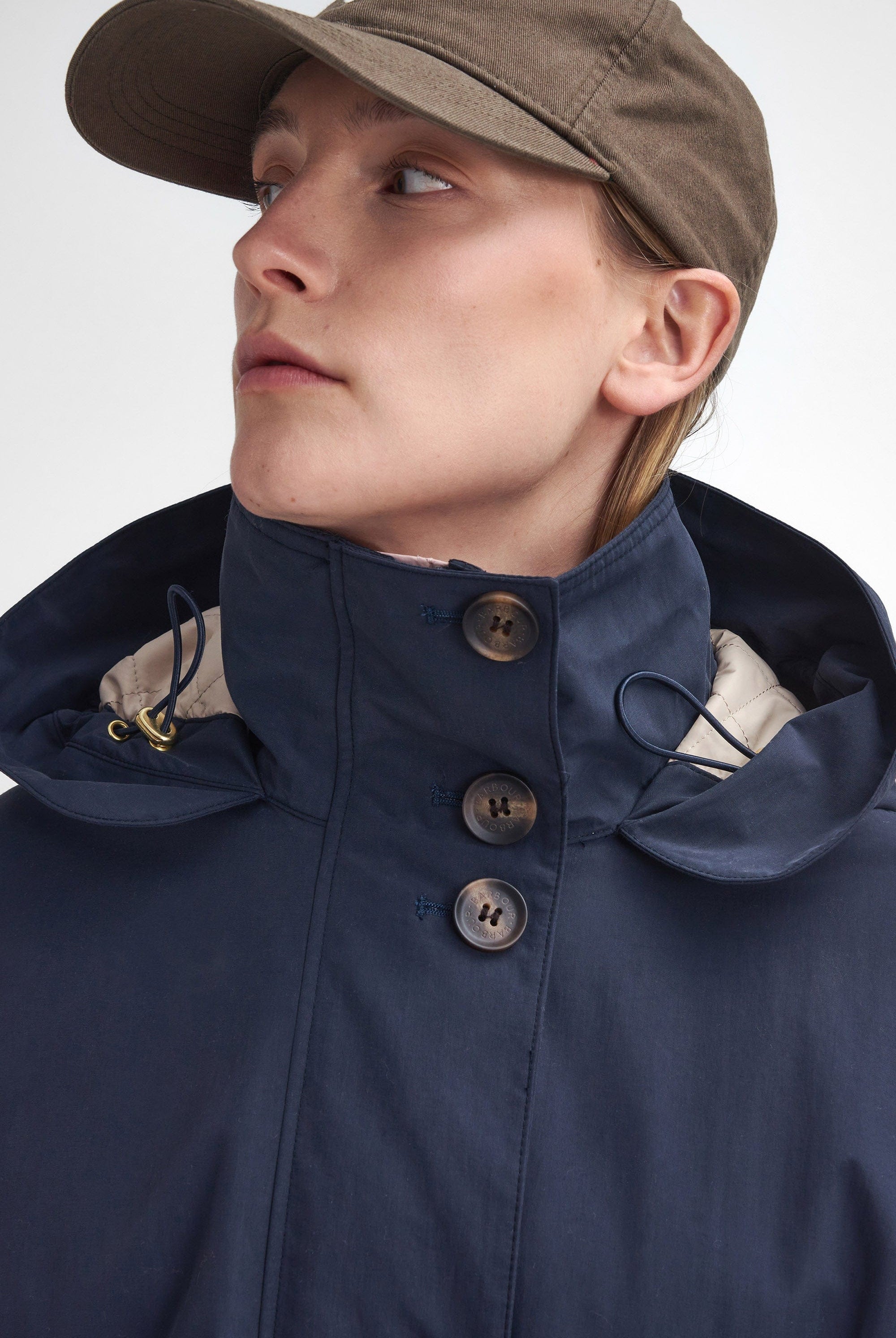 Barbour Iris Waterproof Jacket - Dark Navy/Light Sand/Military Brown