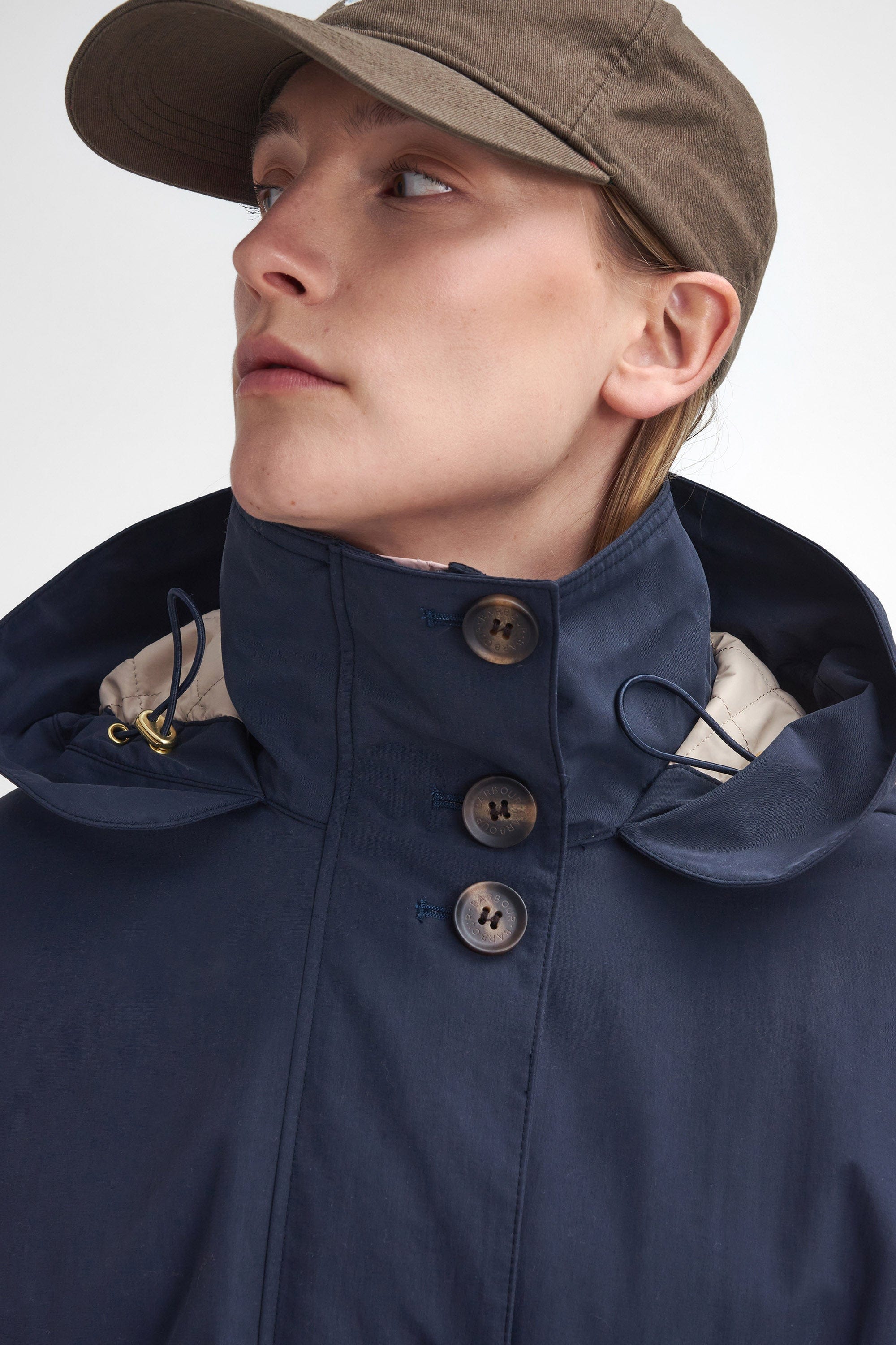 Barbour Iris Waterproof Jacket - Dark Navy/Light Sand/Military Brown