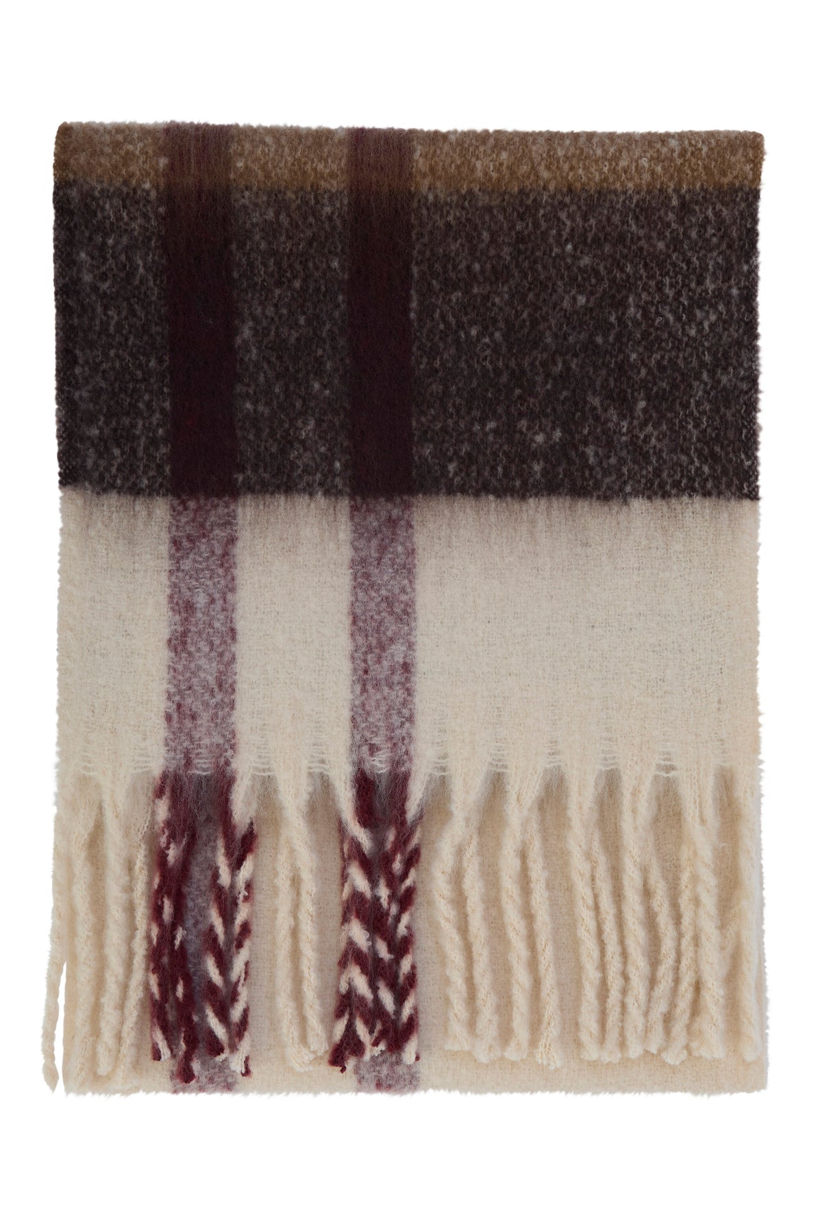 Barbour Isla Tartan Bobble Scarf - Ecru Muted Tartan LSC0293_TN30_OS