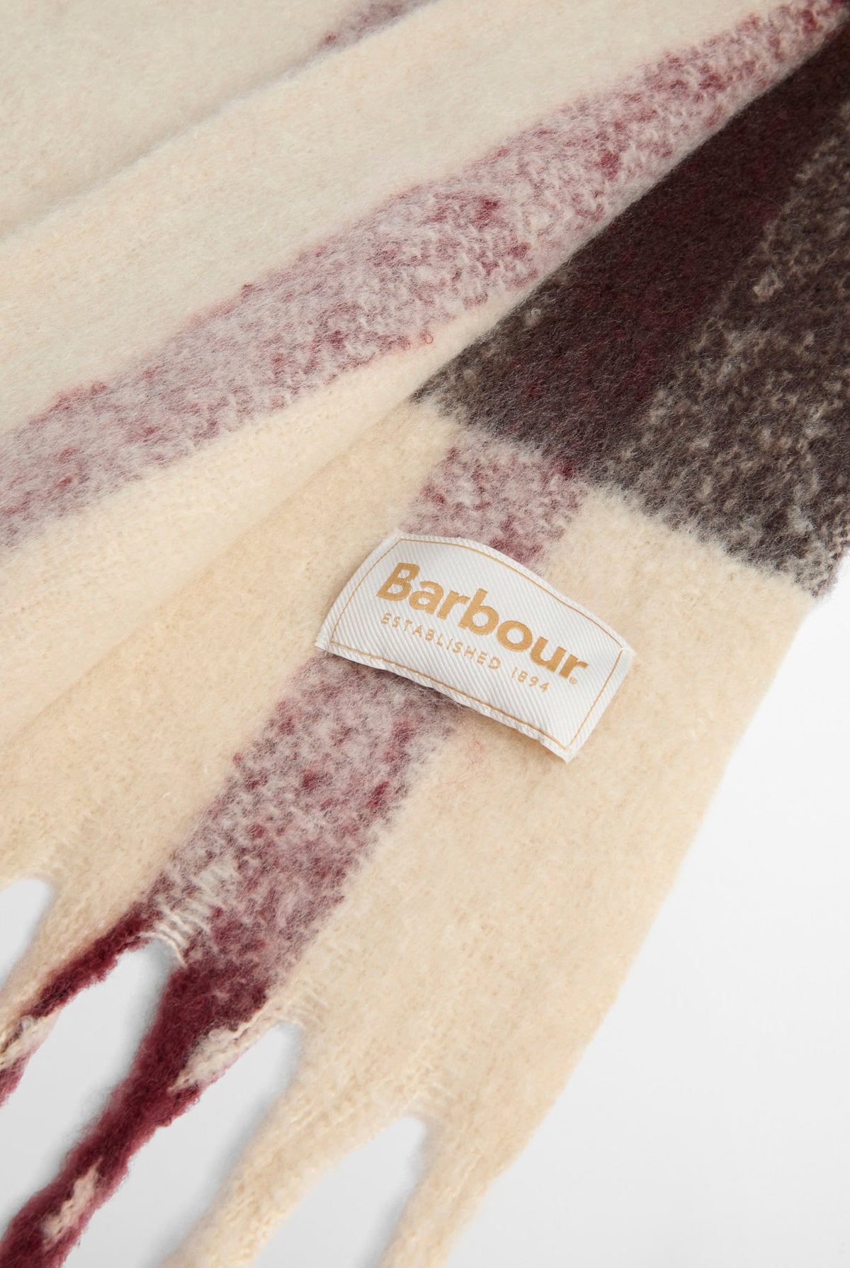 Barbour Isla Tartan Bobble Scarf - Ecru Muted Tartan LSC0293_TN30_OS