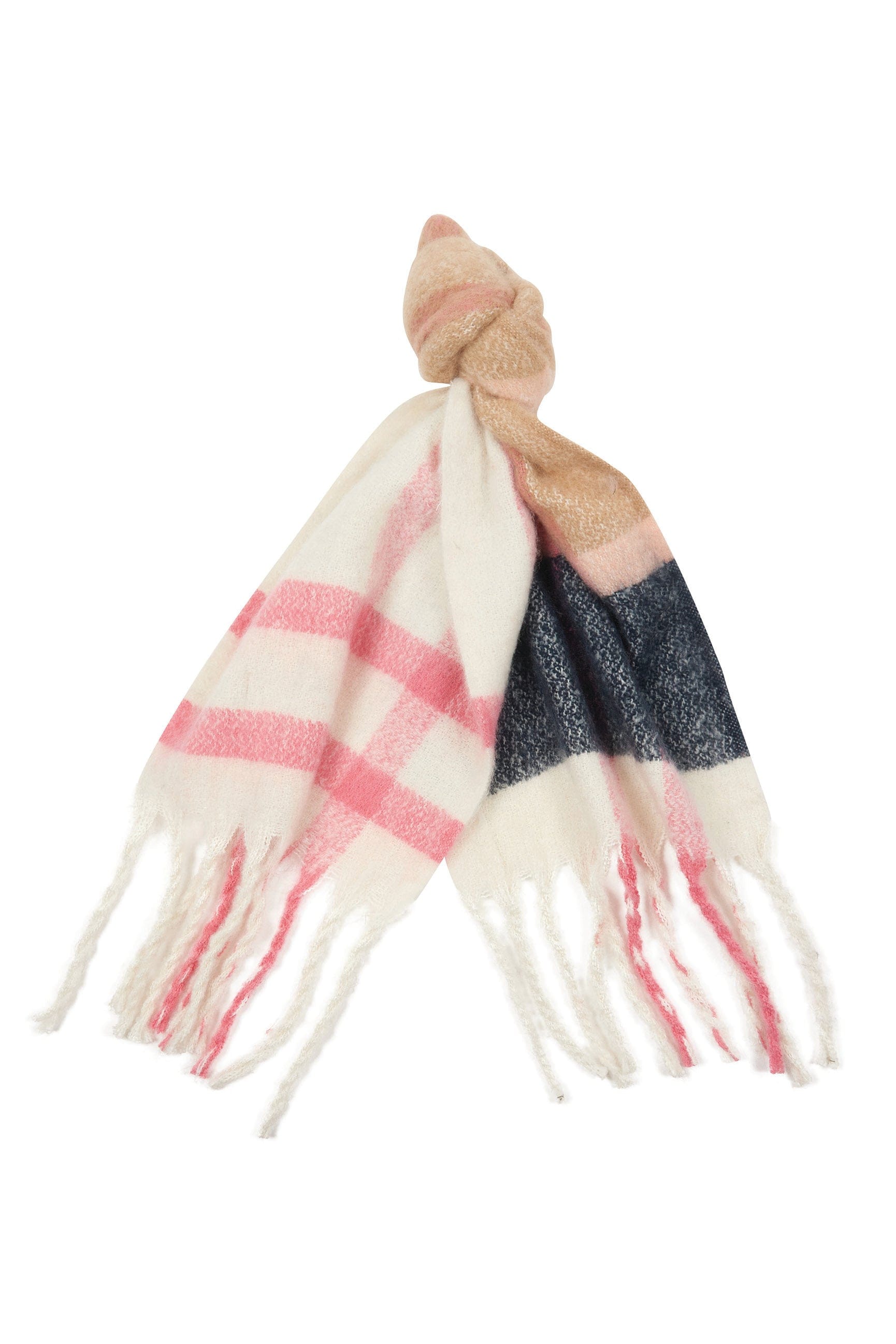 Barbour Isla Tartan Boucle Scarf - Pink/Grey LSC0293_PI31_OS