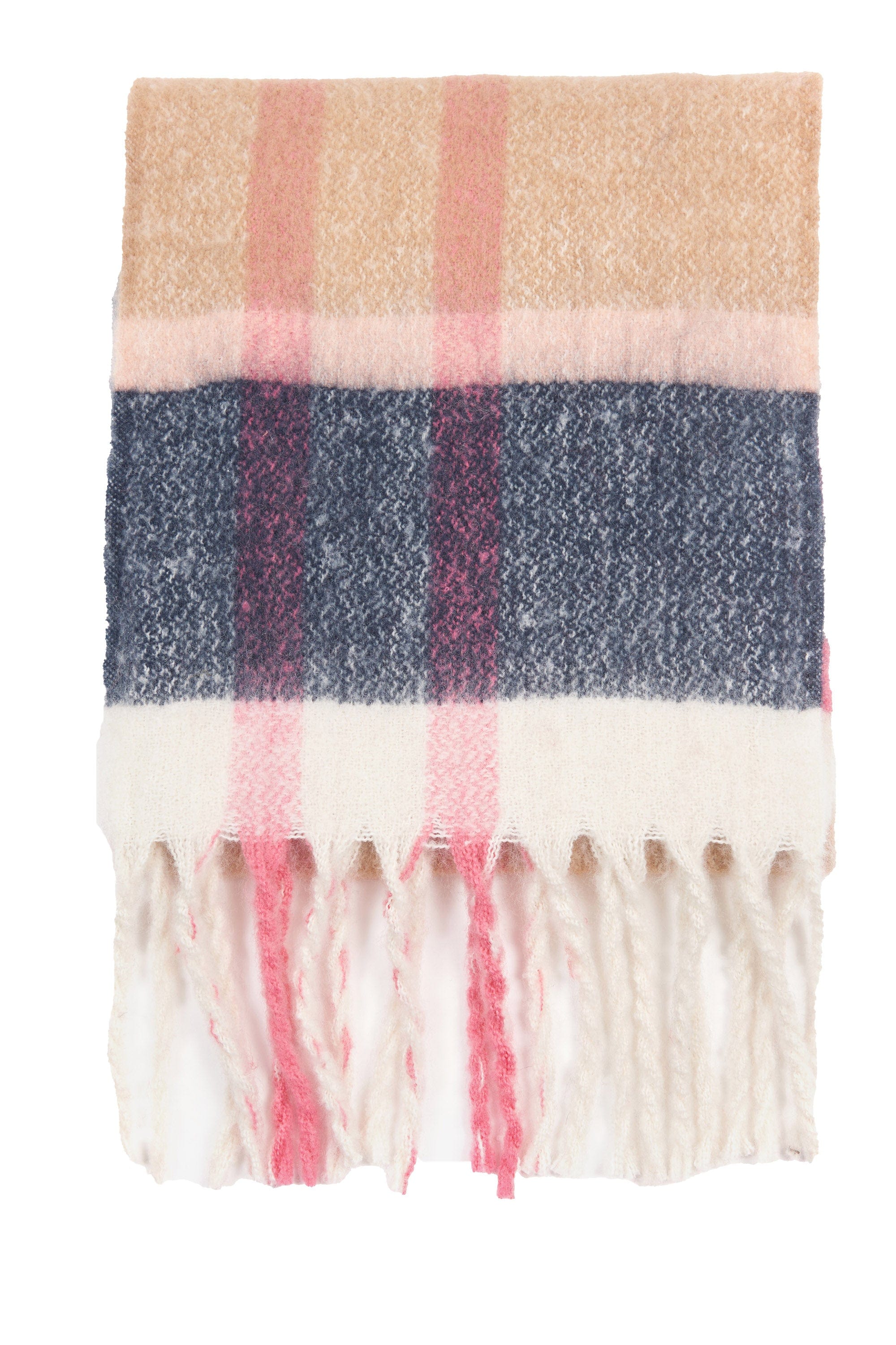 Barbour Isla Tartan Boucle Scarf - Pink/Grey LSC0293_PI31_OS
