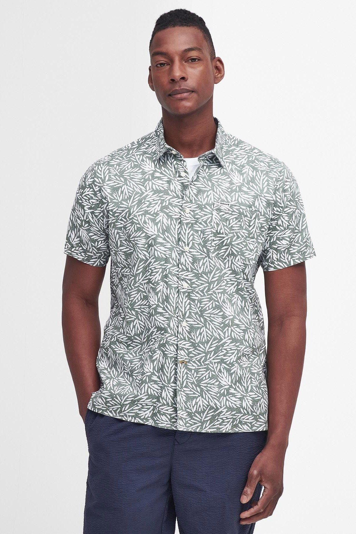 Barbour Jackstone Regular Fit Short Sleeve Shirt - Pea Green