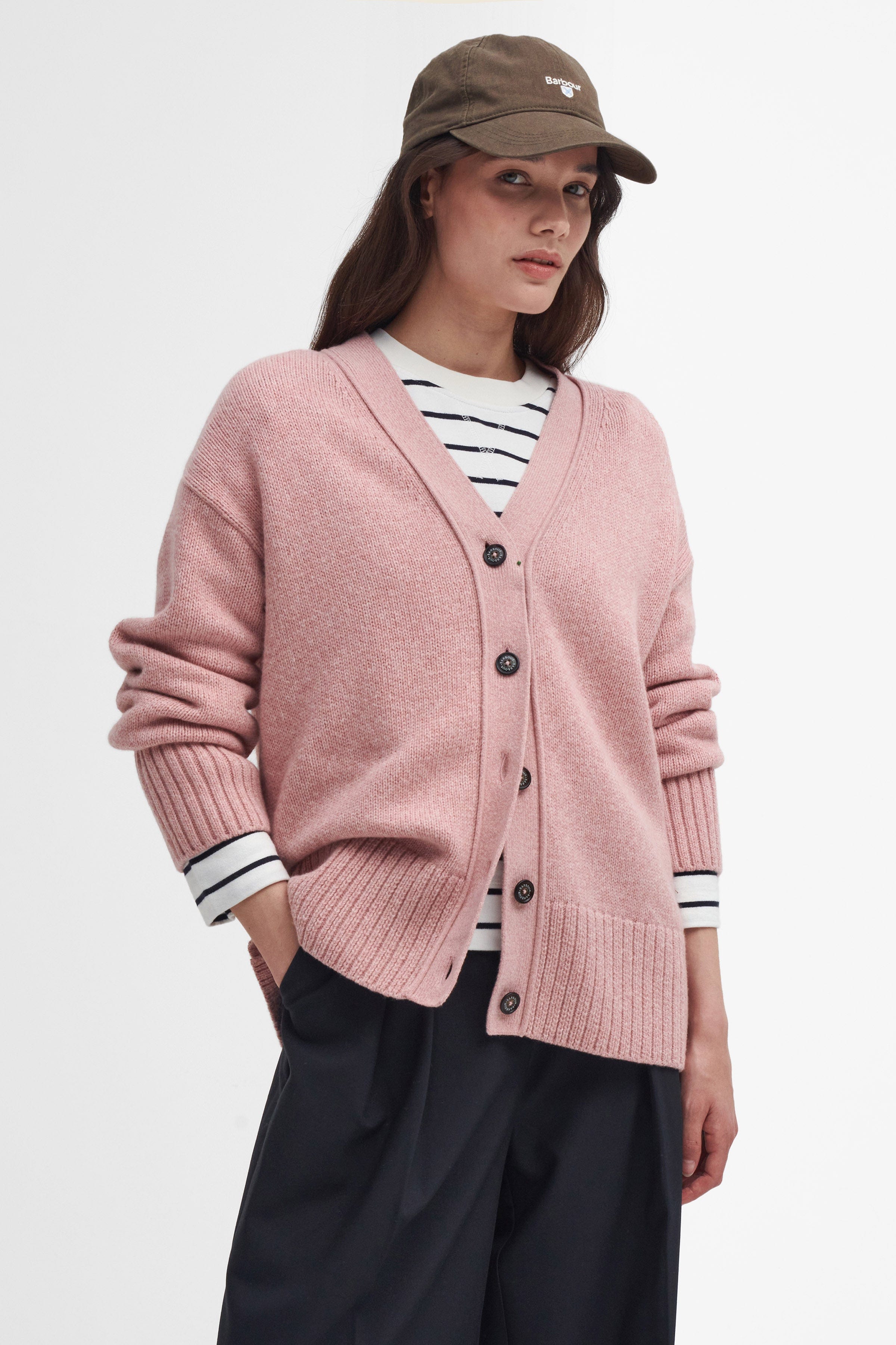 Barbour Joni Knitted Cardigan - Mahogany Rose