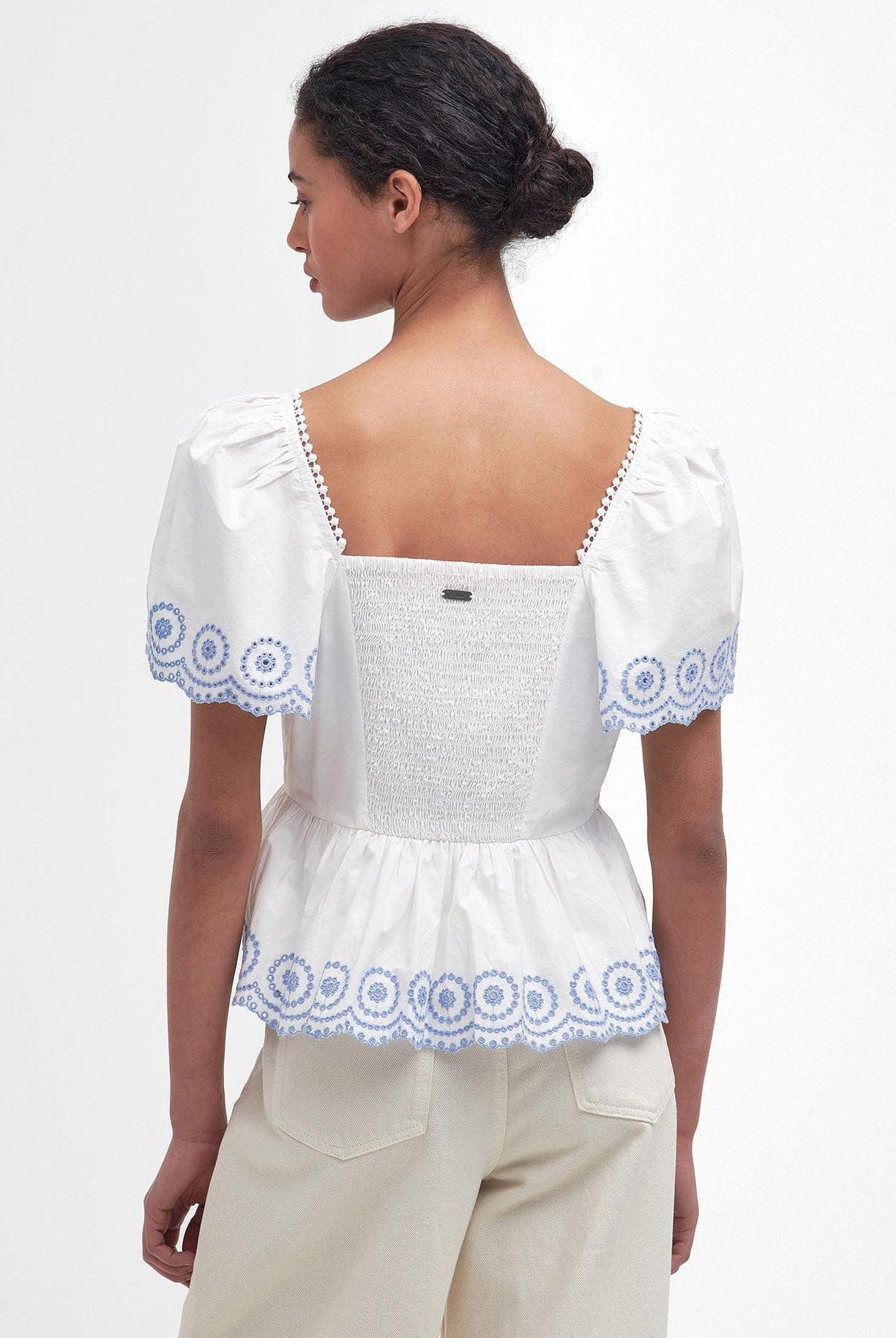 Barbour Joy Peplum Blouse - Classic White