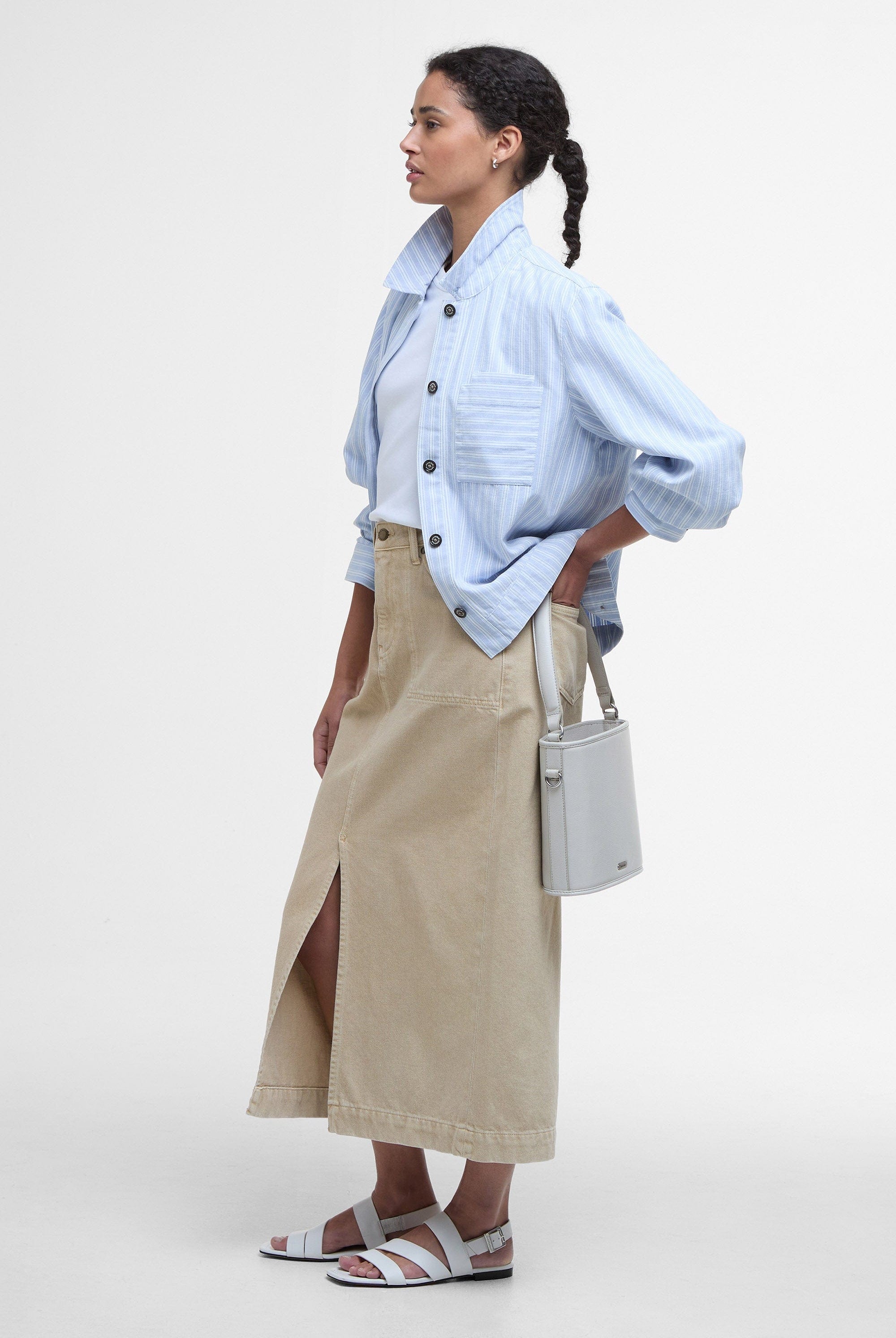 Barbour June Overshirt - Chambray Stripe