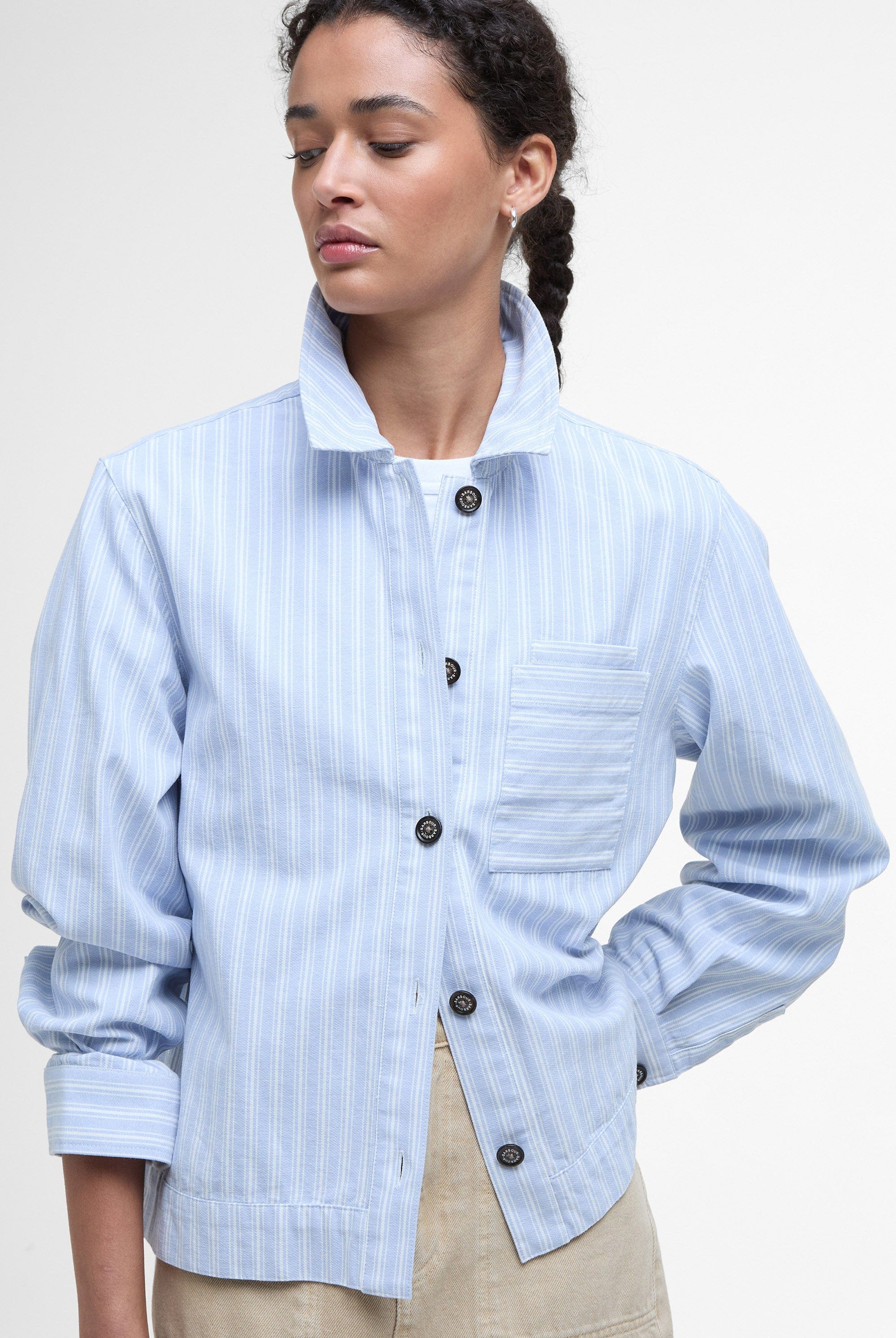 Barbour June Overshirt - Chambray Stripe