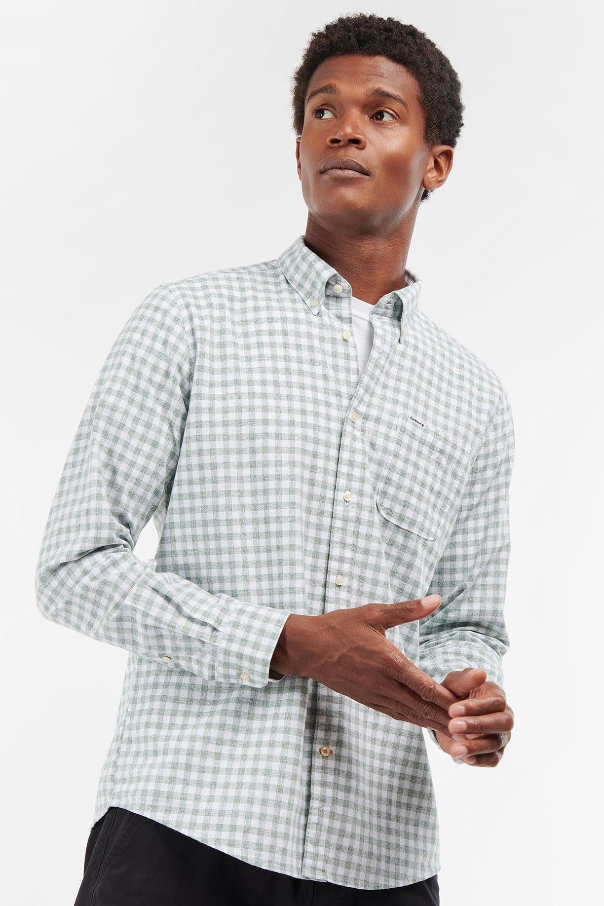 Barbour Kane Tailored Fit Gingham Shirt - Green