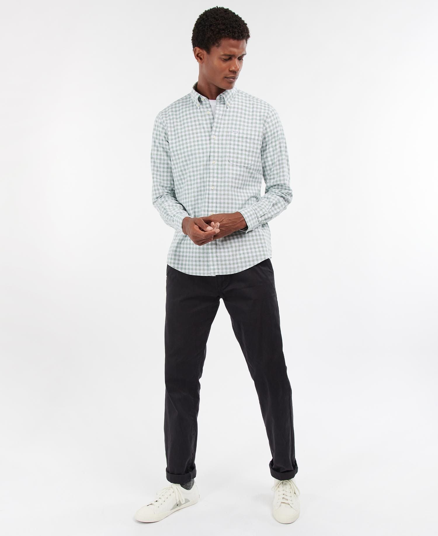 Barbour Kane Tailored Fit Gingham Shirt - Green
