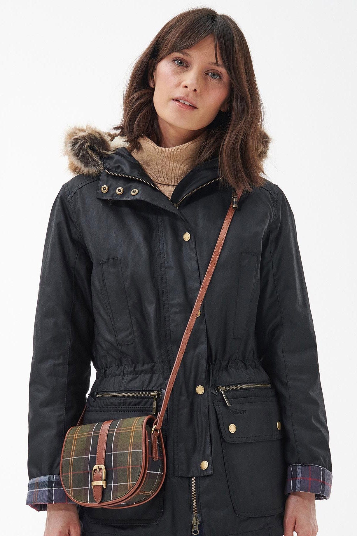 Barbour Katrine Tartan Leather Saddle Bag - Classic Tartan LBA0386_TN11_OS