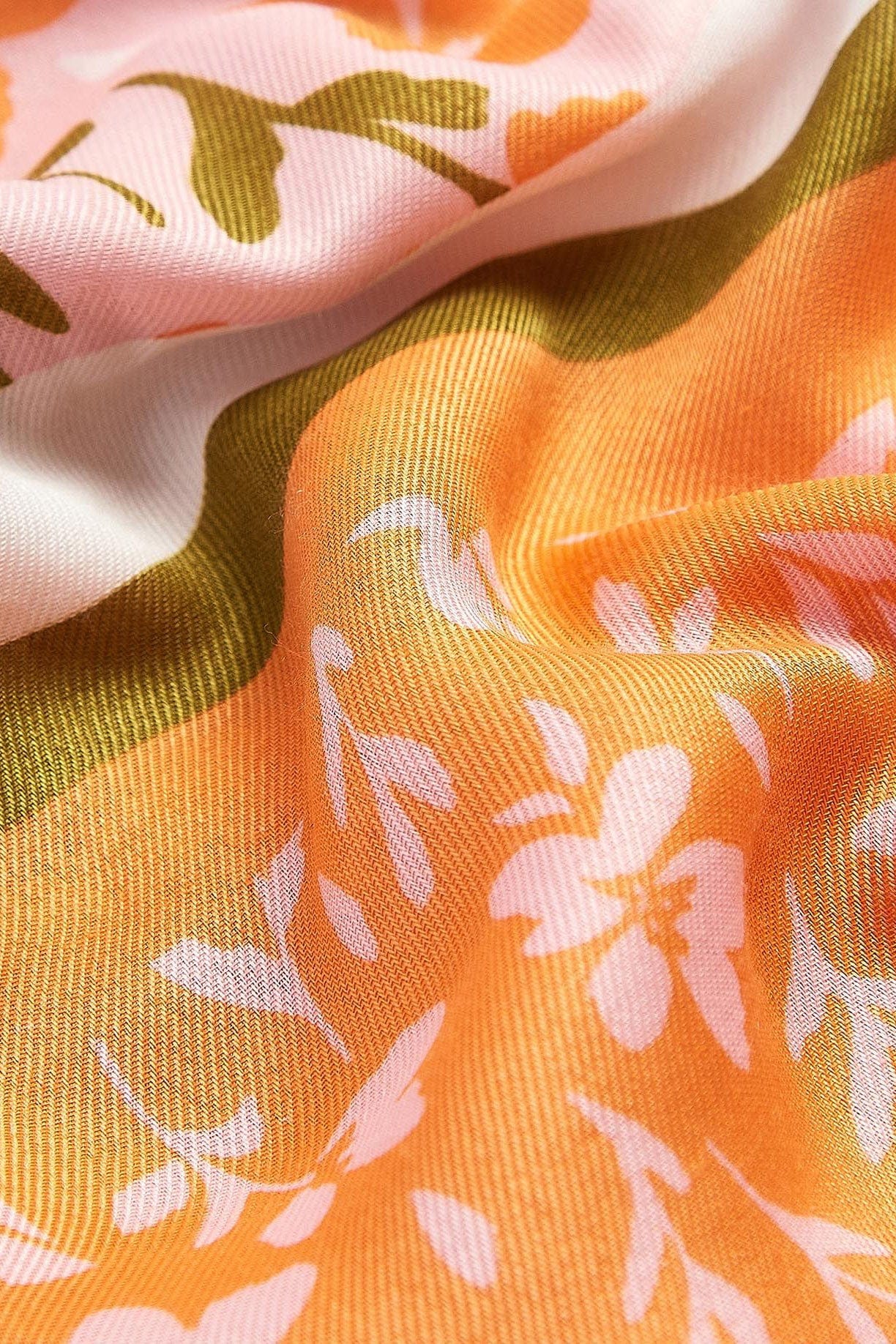 Barbour Kelley Floral Scarf - Apricot Crush LSC0452_OR11_OS
