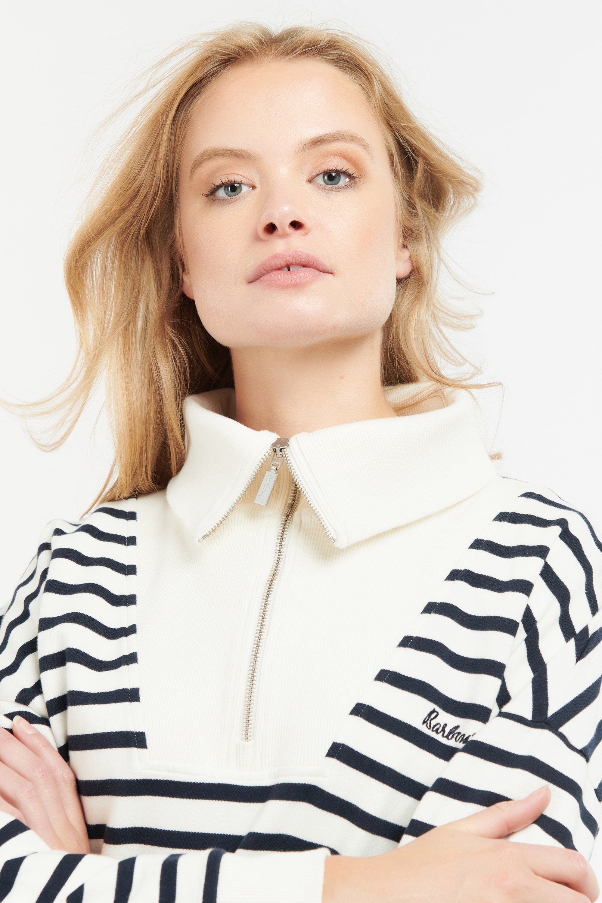 Barbour Kendra Sweatshirt - Cloud/Navy Stripe