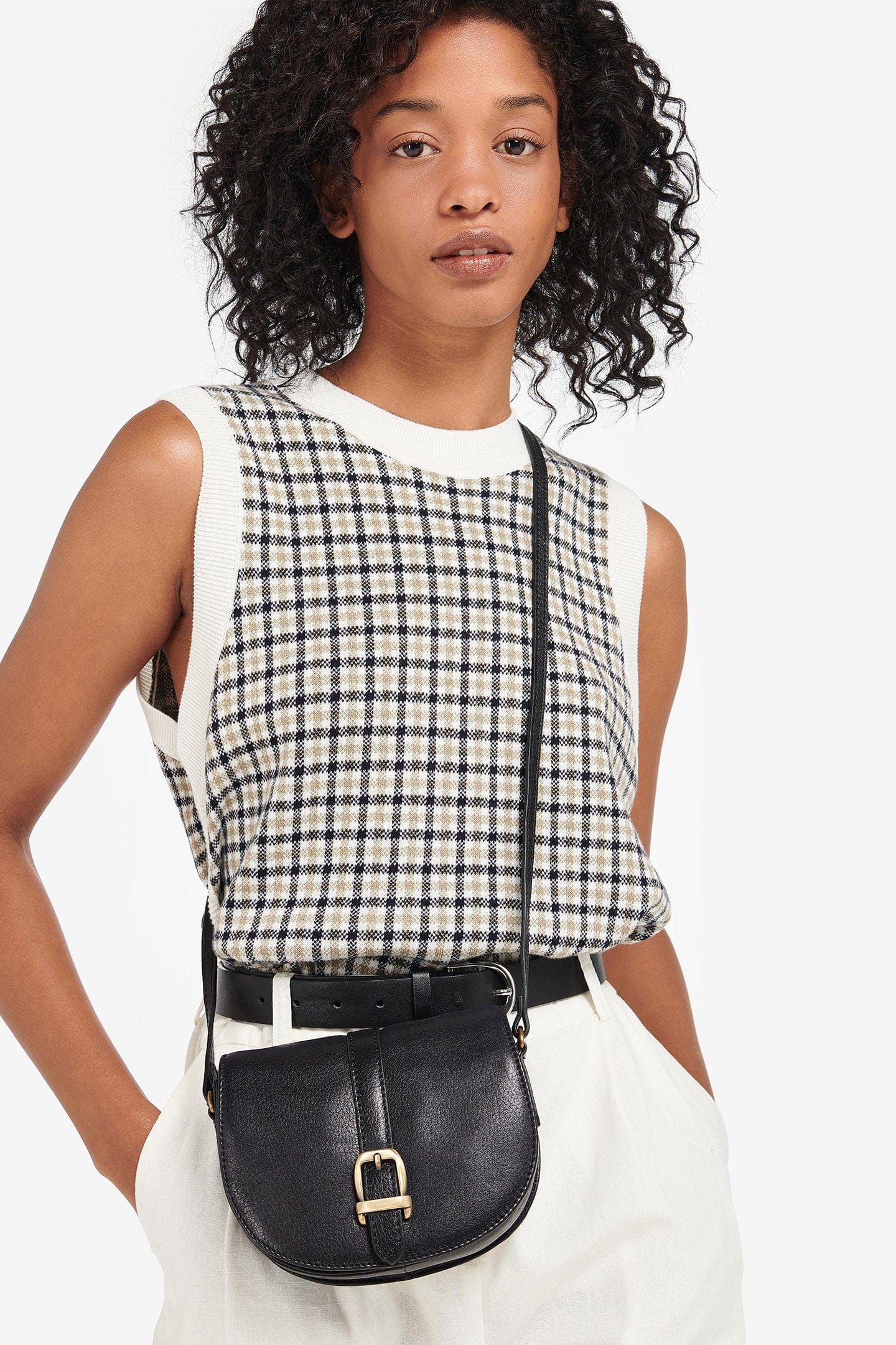 Barbour Laire Leather Saddle Bag - Black LBA0349_BK11_OS