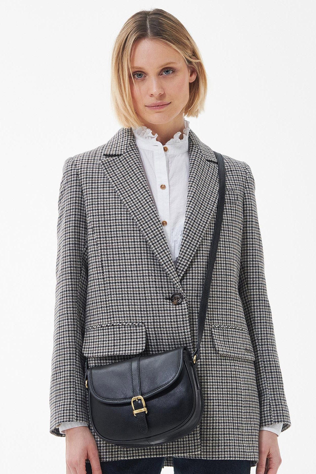 Barbour Laire Medium Leather Saddle Bag - Black LBA0388_BK11_OS