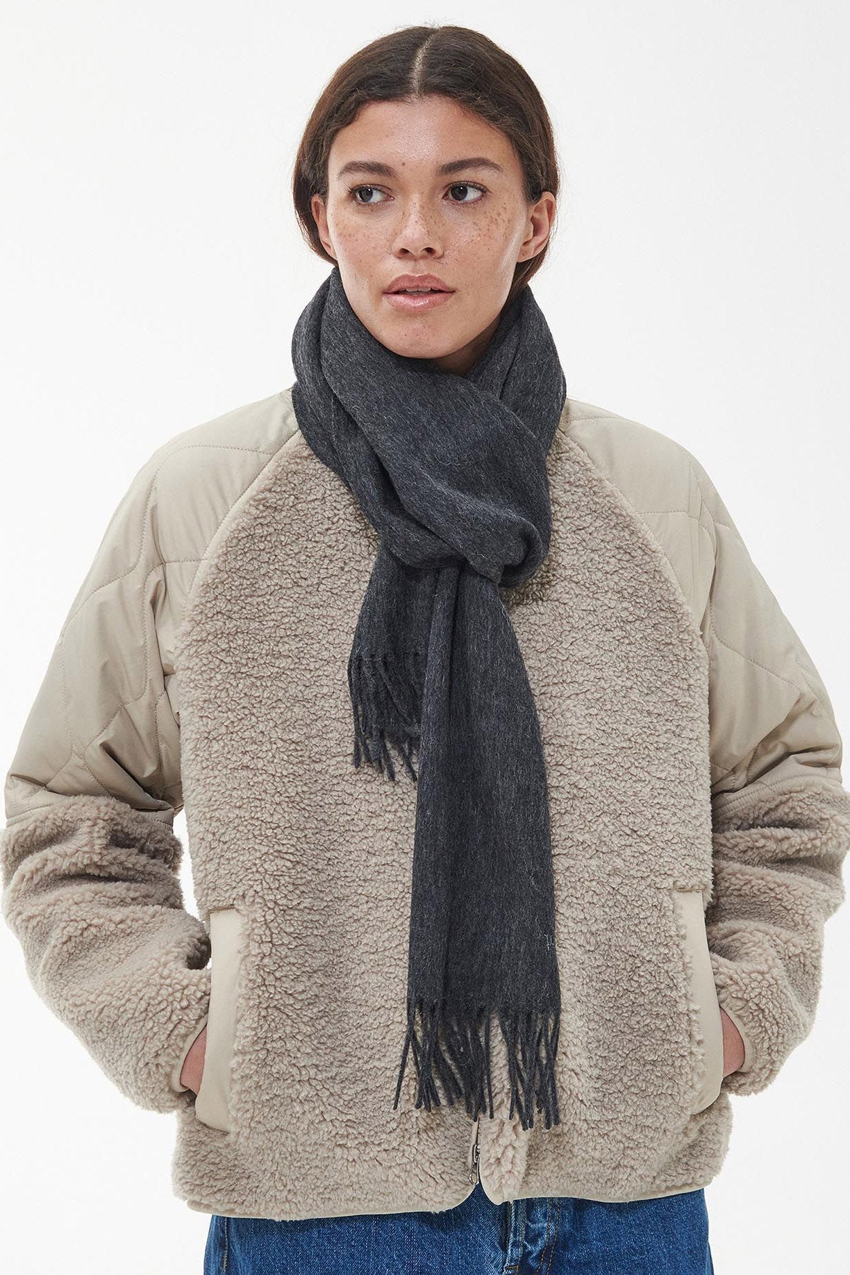 Barbour Lambswool Woven Scarf - Charcoal Grey LSC0133_GY91_OS