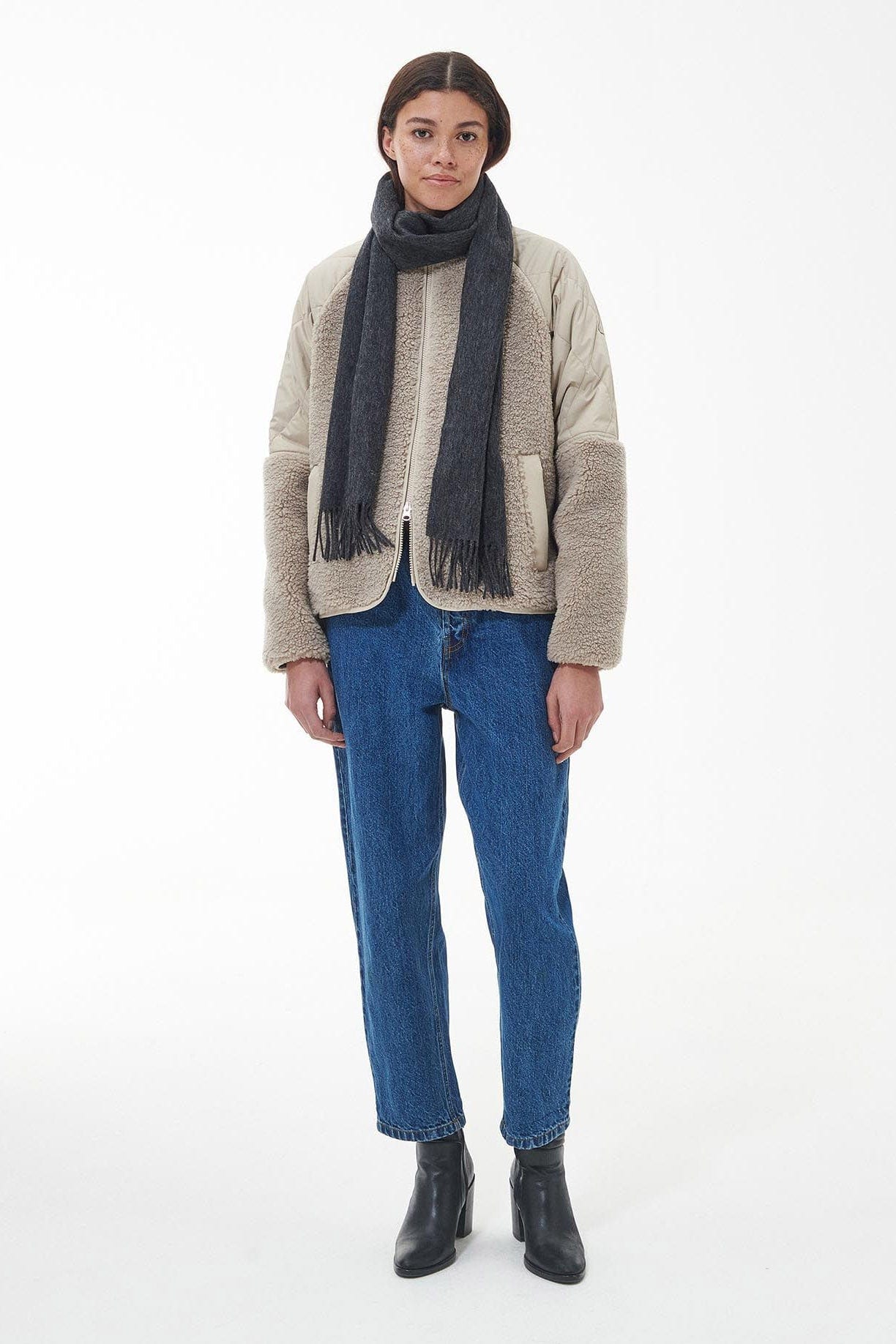 Barbour Lambswool Woven Scarf - Charcoal Grey LSC0133_GY91_OS