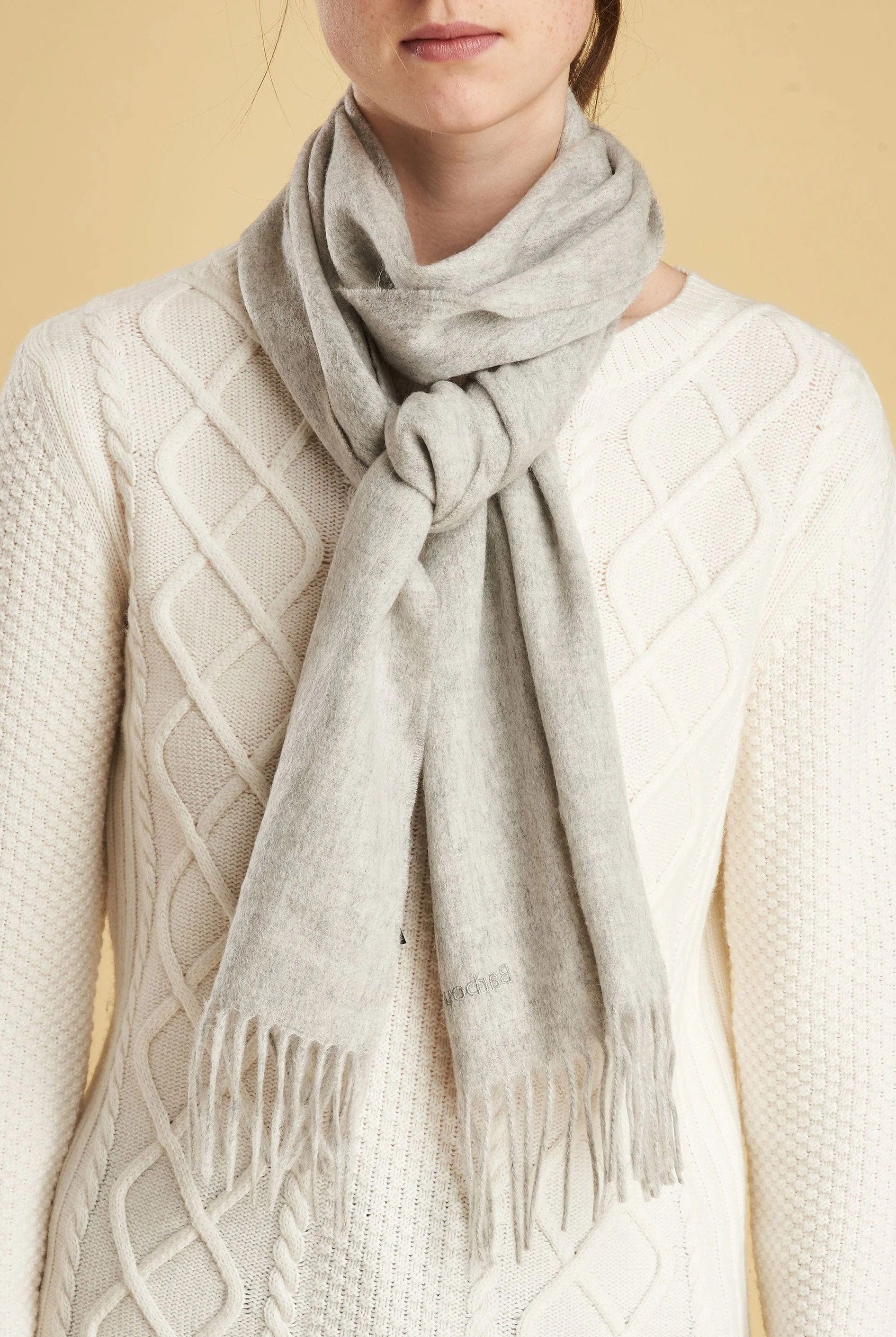 Barbour Lambswool Woven Scarf - Light Grey Melange LSC0133_GY14_OS