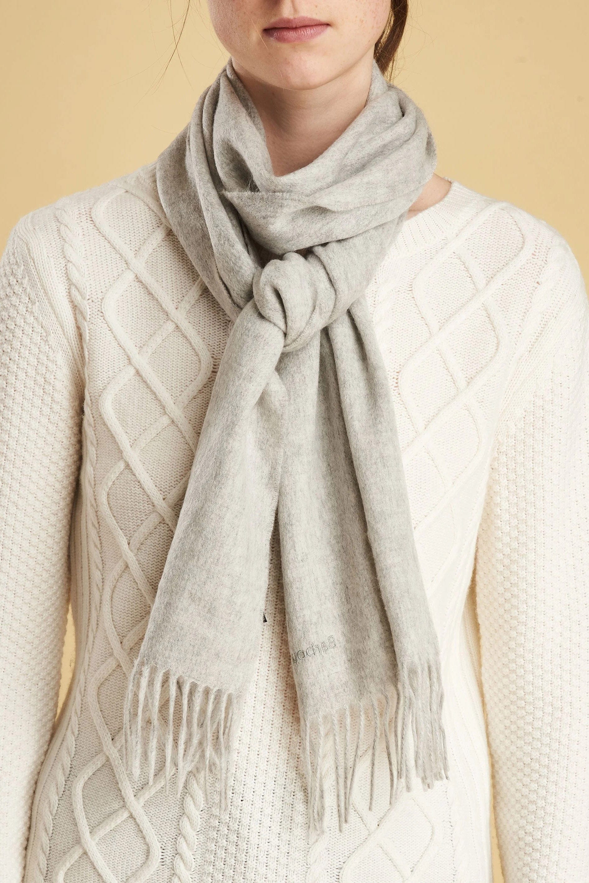 Barbour Lambswool Woven Scarf - Light Grey Melange LSC0133_GY14_OS