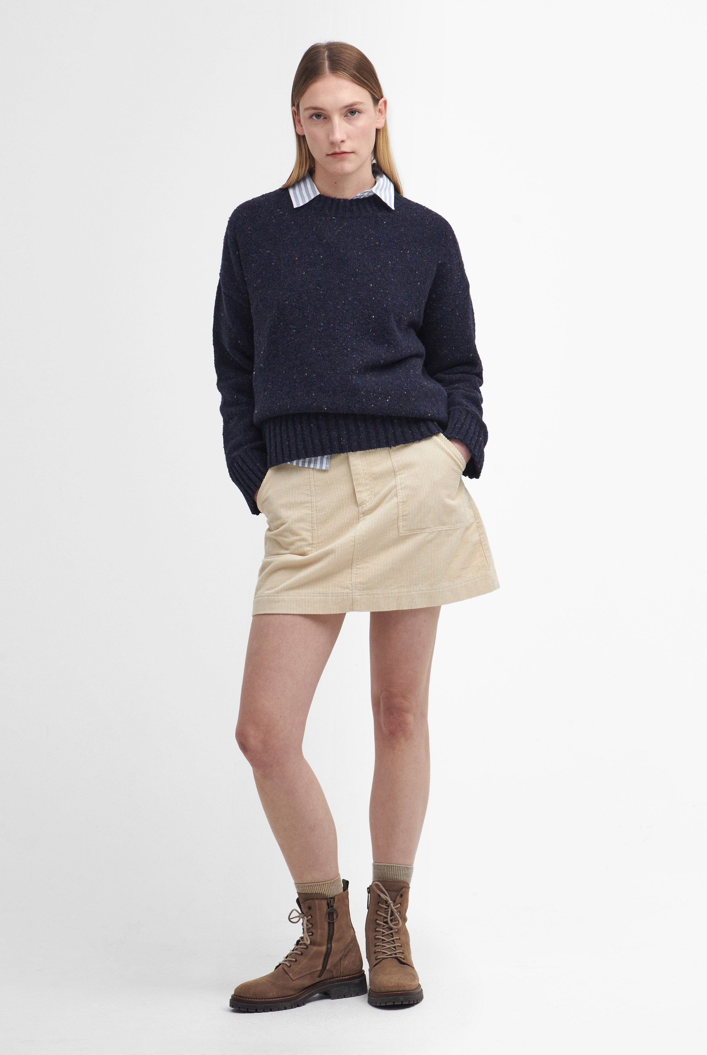 Barbour Lavensdale Crew Knitted Jumper - Navy