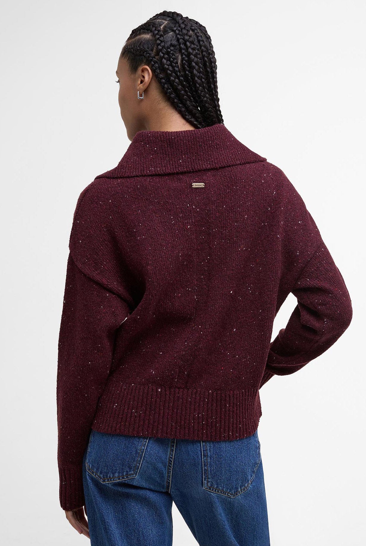 Barbour Lavensdale Half-Zip Jumper - Black Cherry