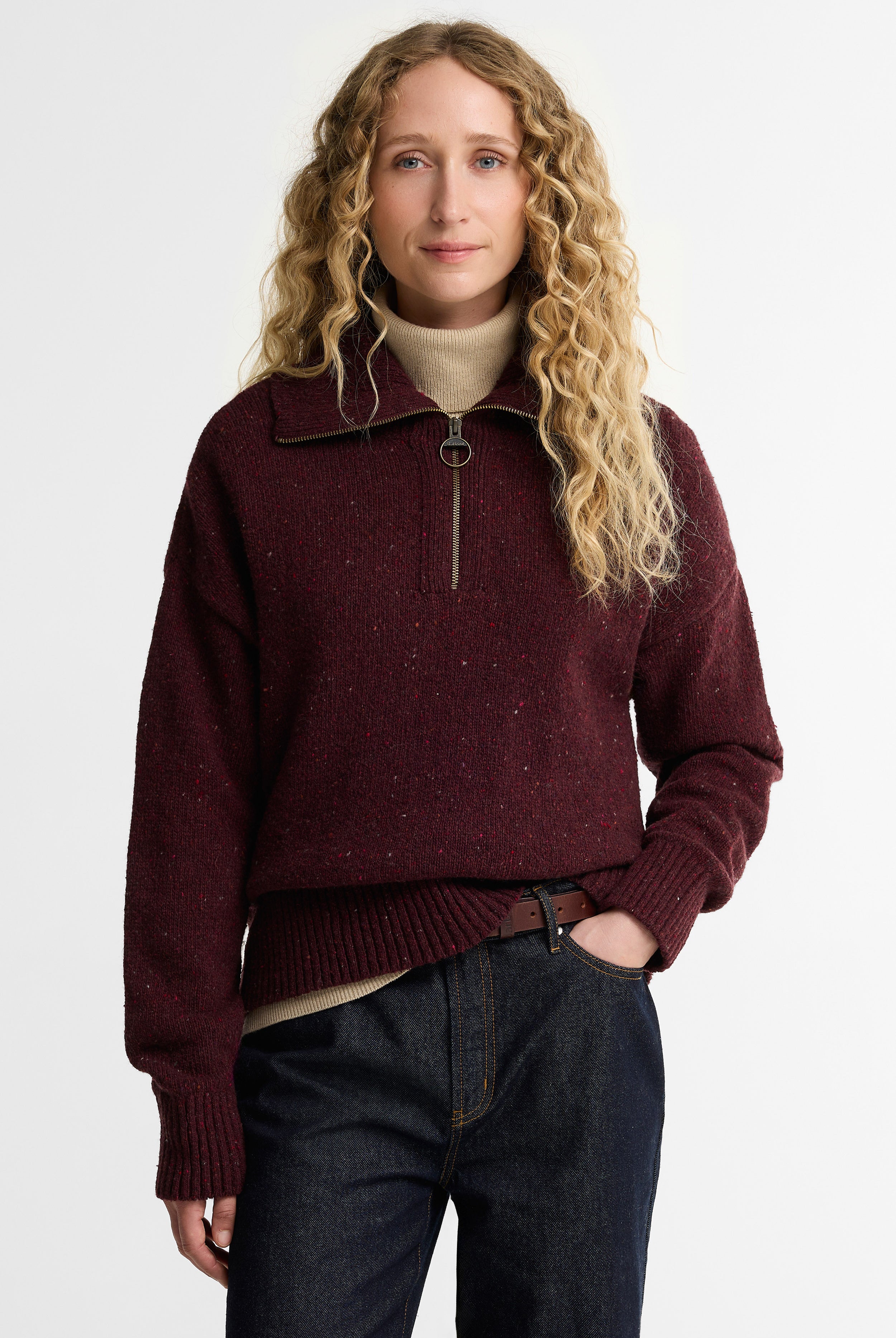 Barbour Lavensdale Half Zip Jumper - Fig