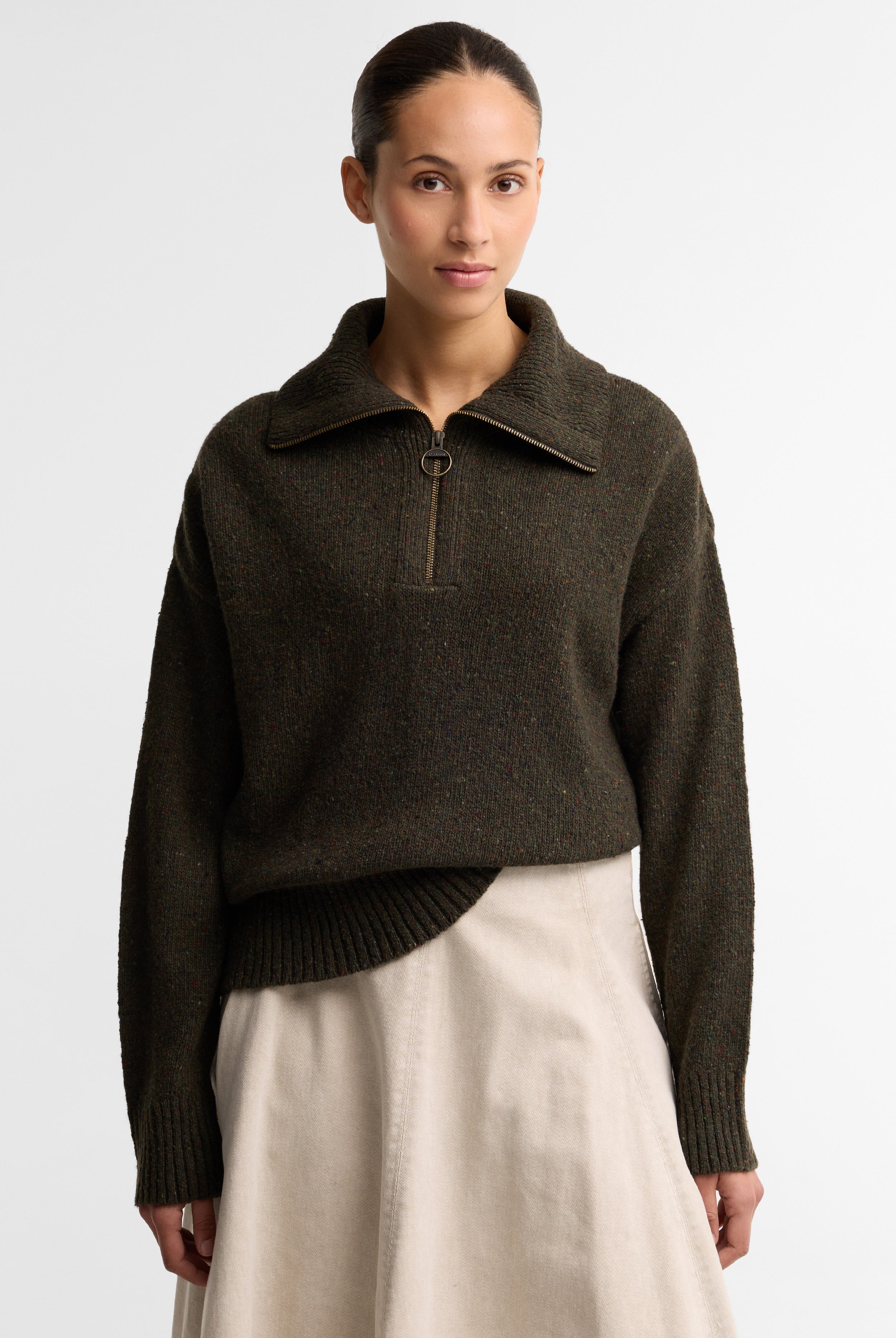 Barbour Lavensdale Half Zip Jumper - Olive