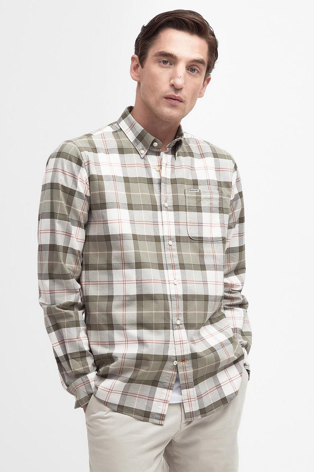 Barbour Lewis Tailored Shirt - Glenmore Olive Tartan