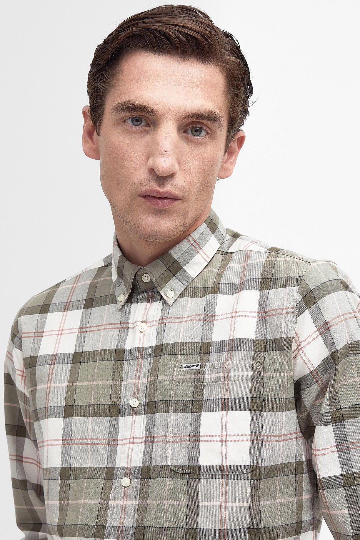 Barbour Lewis Tailored Shirt - Glenmore Olive Tartan