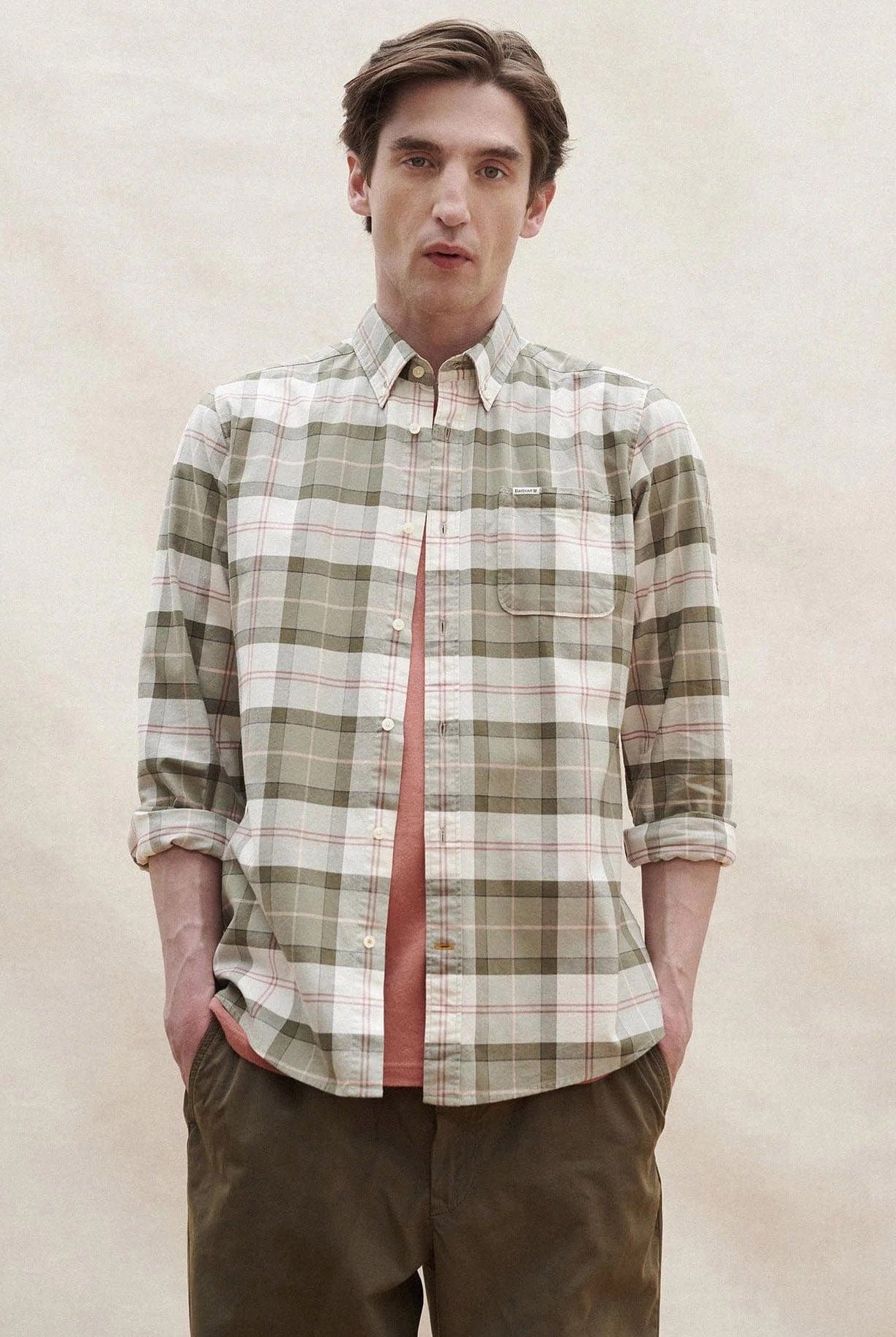 Barbour Lewis Tailored Shirt - Glenmore Olive Tartan