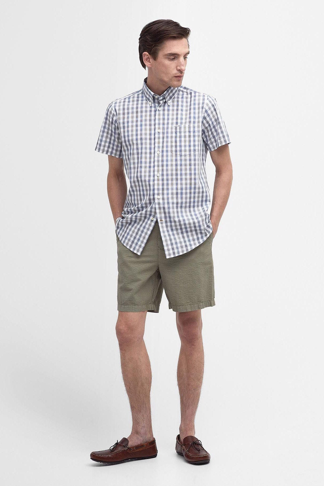 Barbour Longstone Short Sleeve Tailored Shirt - Olive