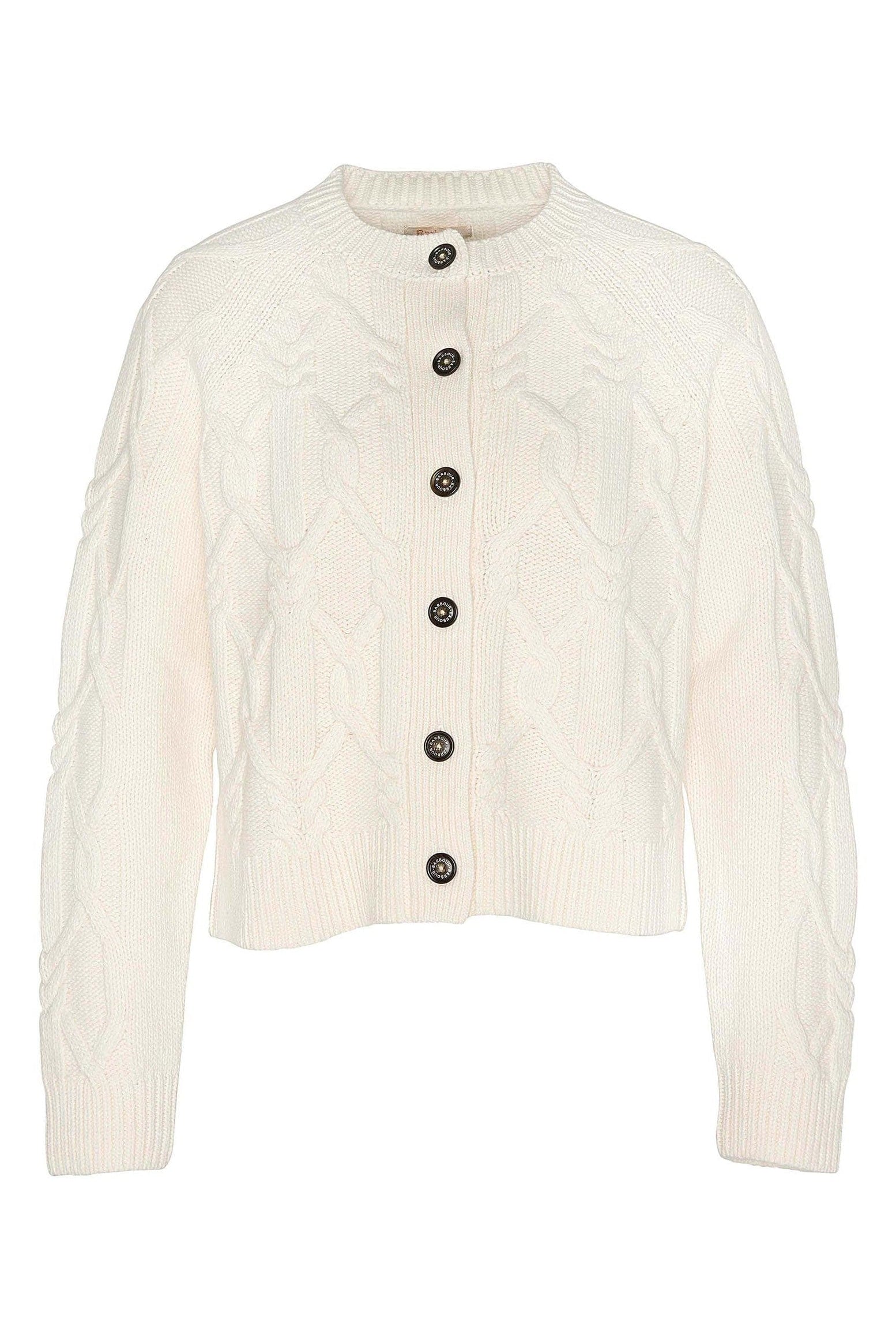 Barbour Lorelei Wool Blend Knitted Cardigan - Ecru
