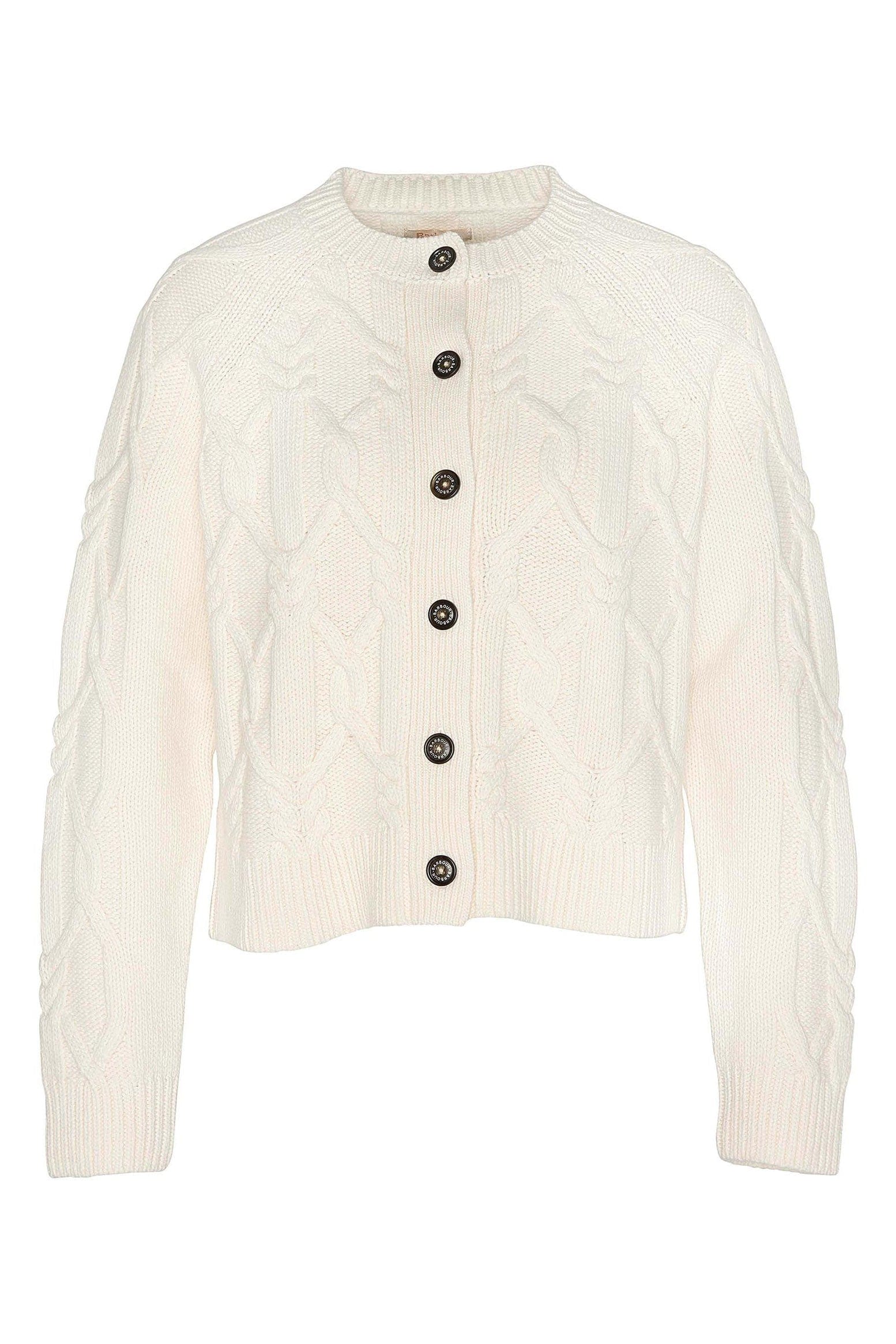 Barbour Lorelei Wool Blend Knitted Cardigan - Ecru