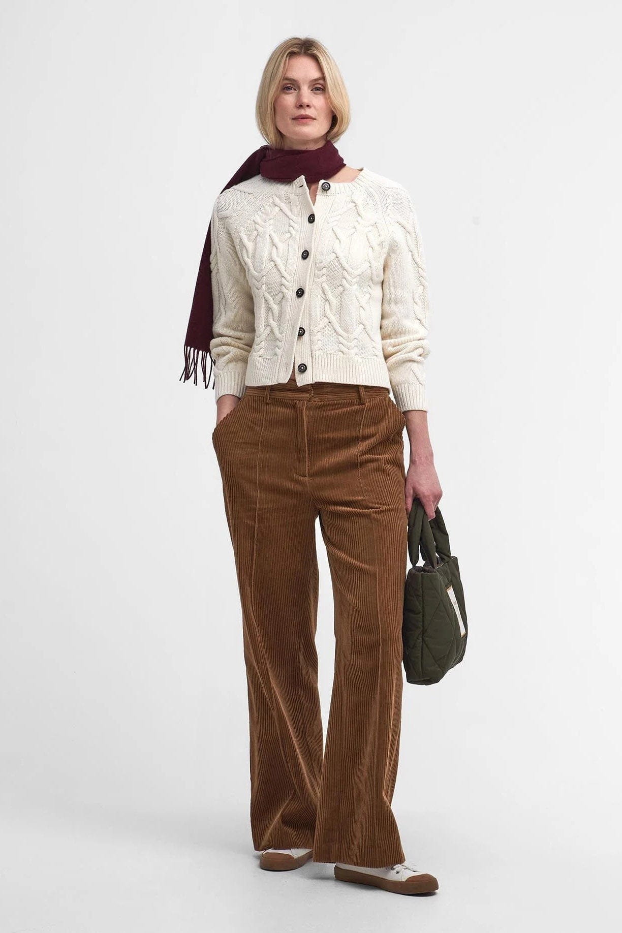 Barbour Lorelei Wool Blend Knitted Cardigan - Ecru