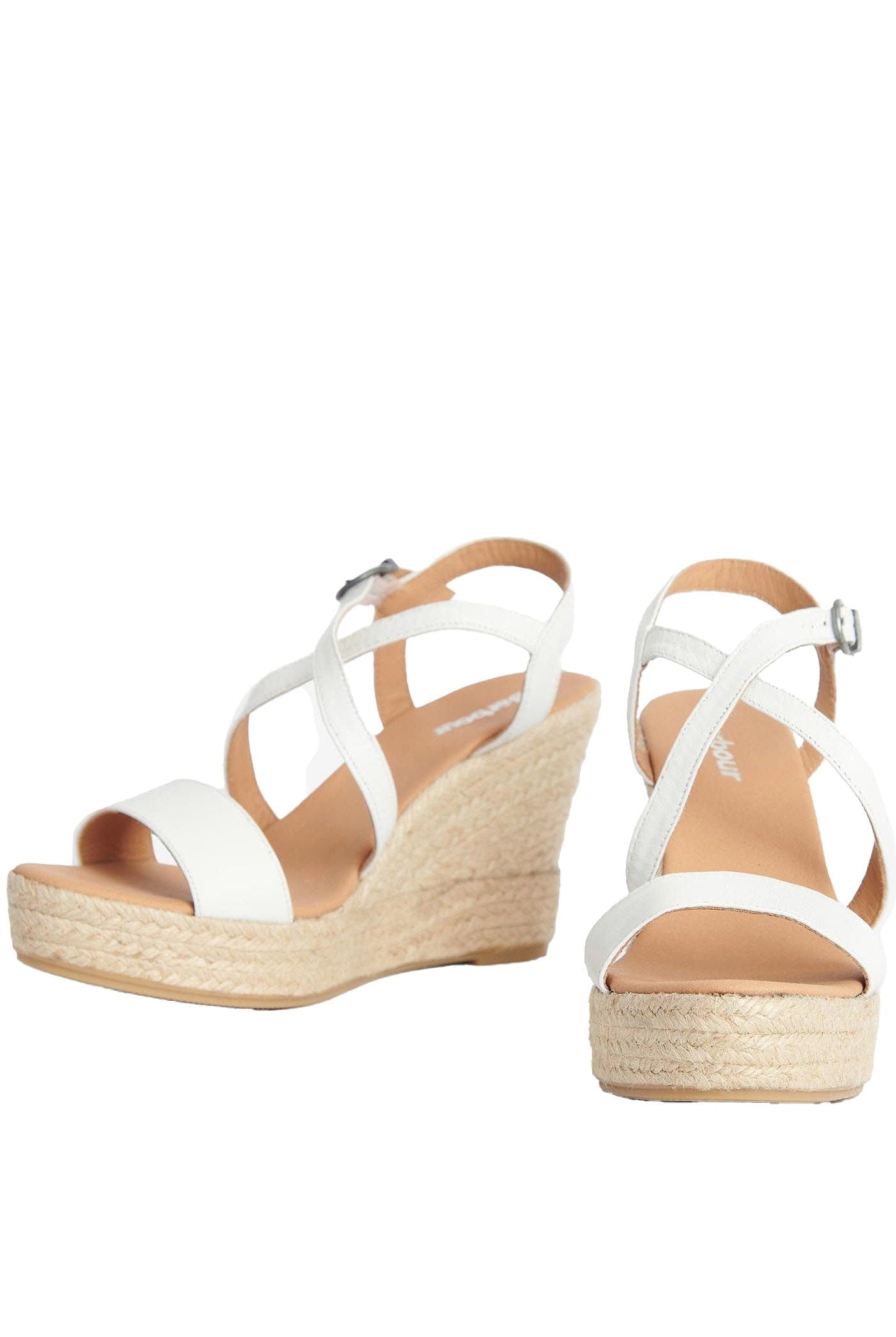 Barbour Lucia Espadrille Wedges - Classic White