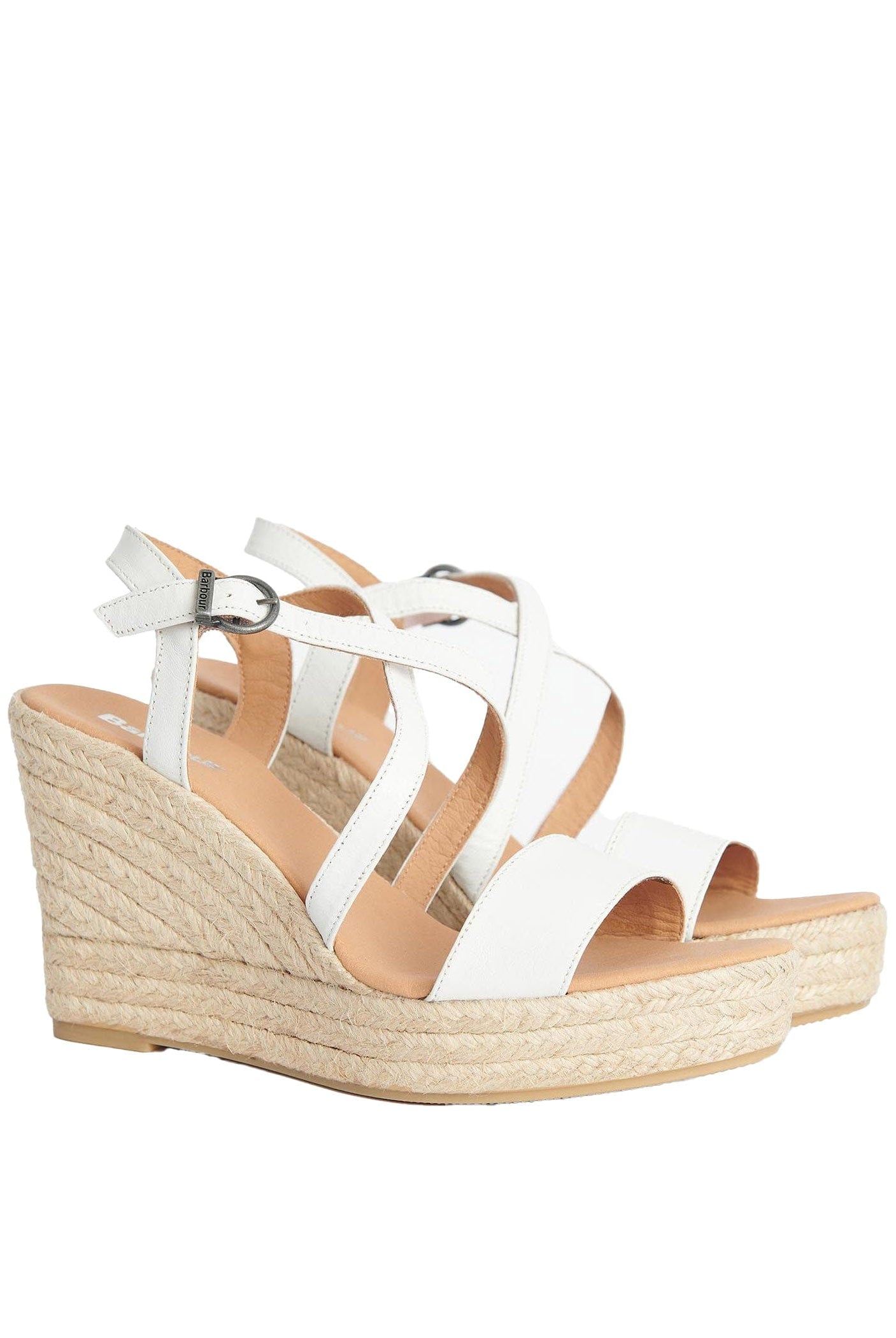 Barbour Lucia Espadrille Wedges - Classic White