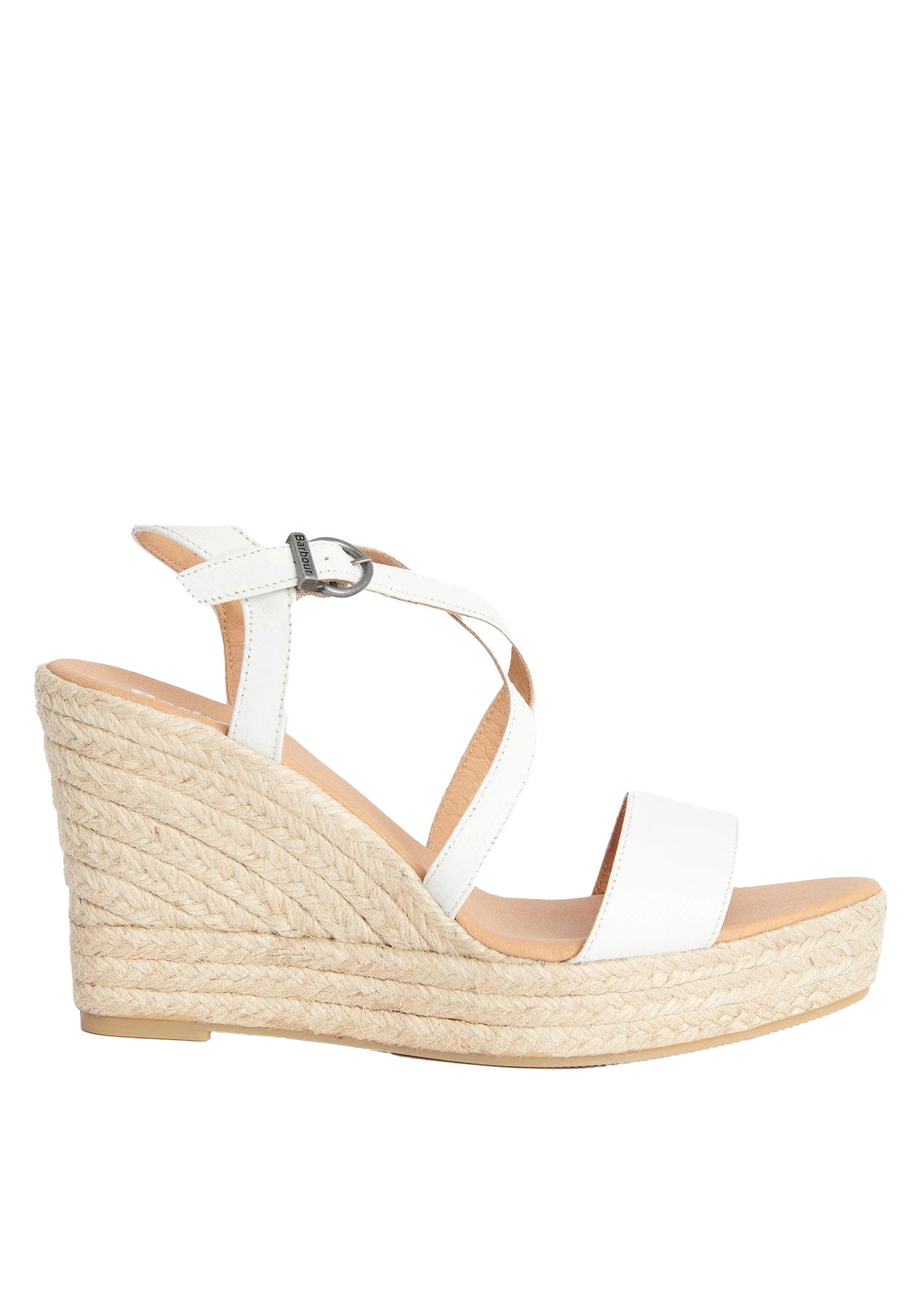 Barbour Lucia Espadrille Wedges - Classic White