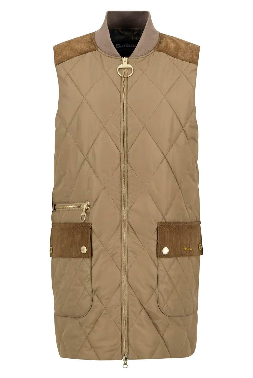 Barbour Lydia Gilet - Military Brown/Ancient Tartan