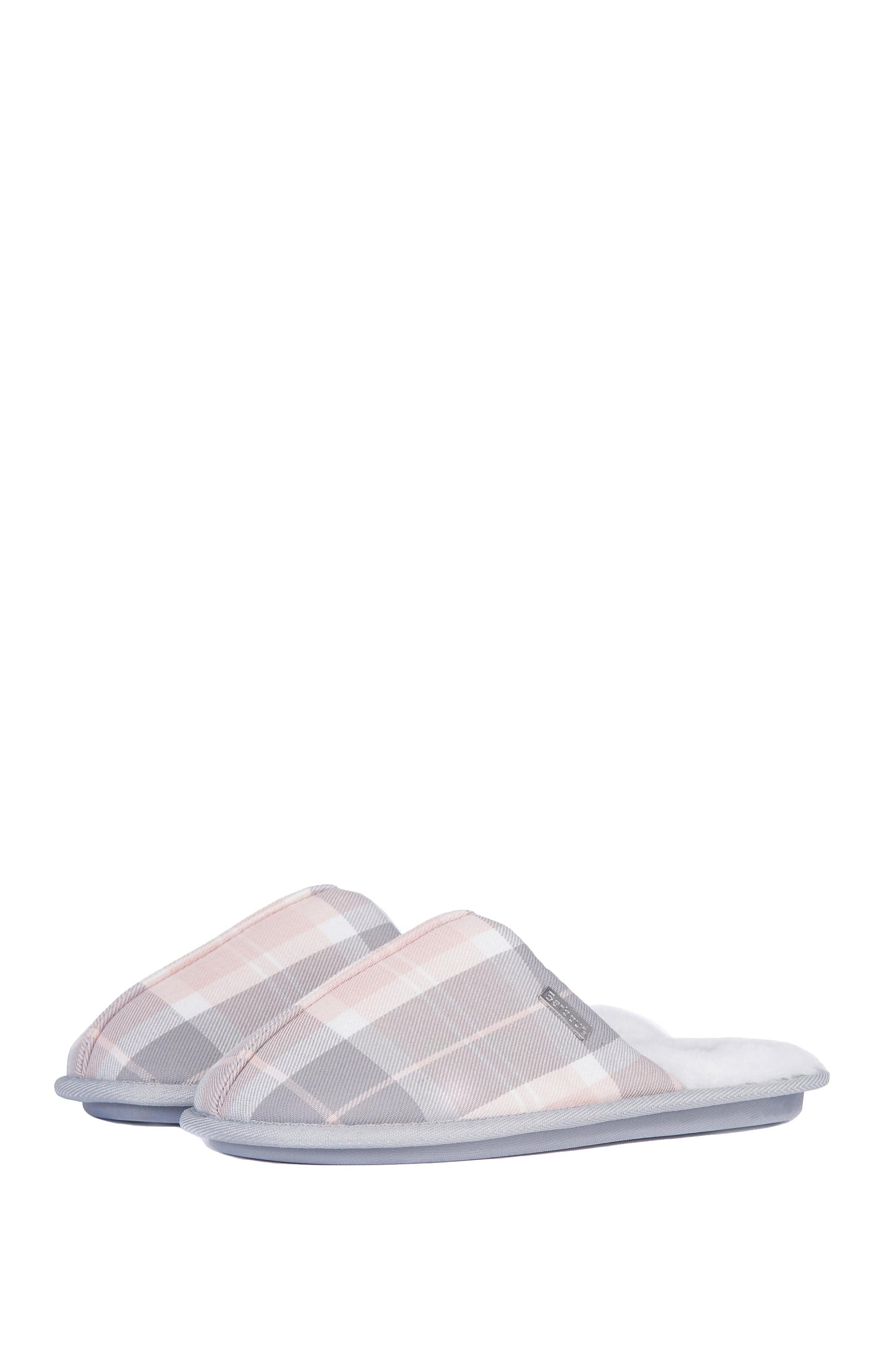 Barbour Maddie Slippers - Pink/Grey Tartan