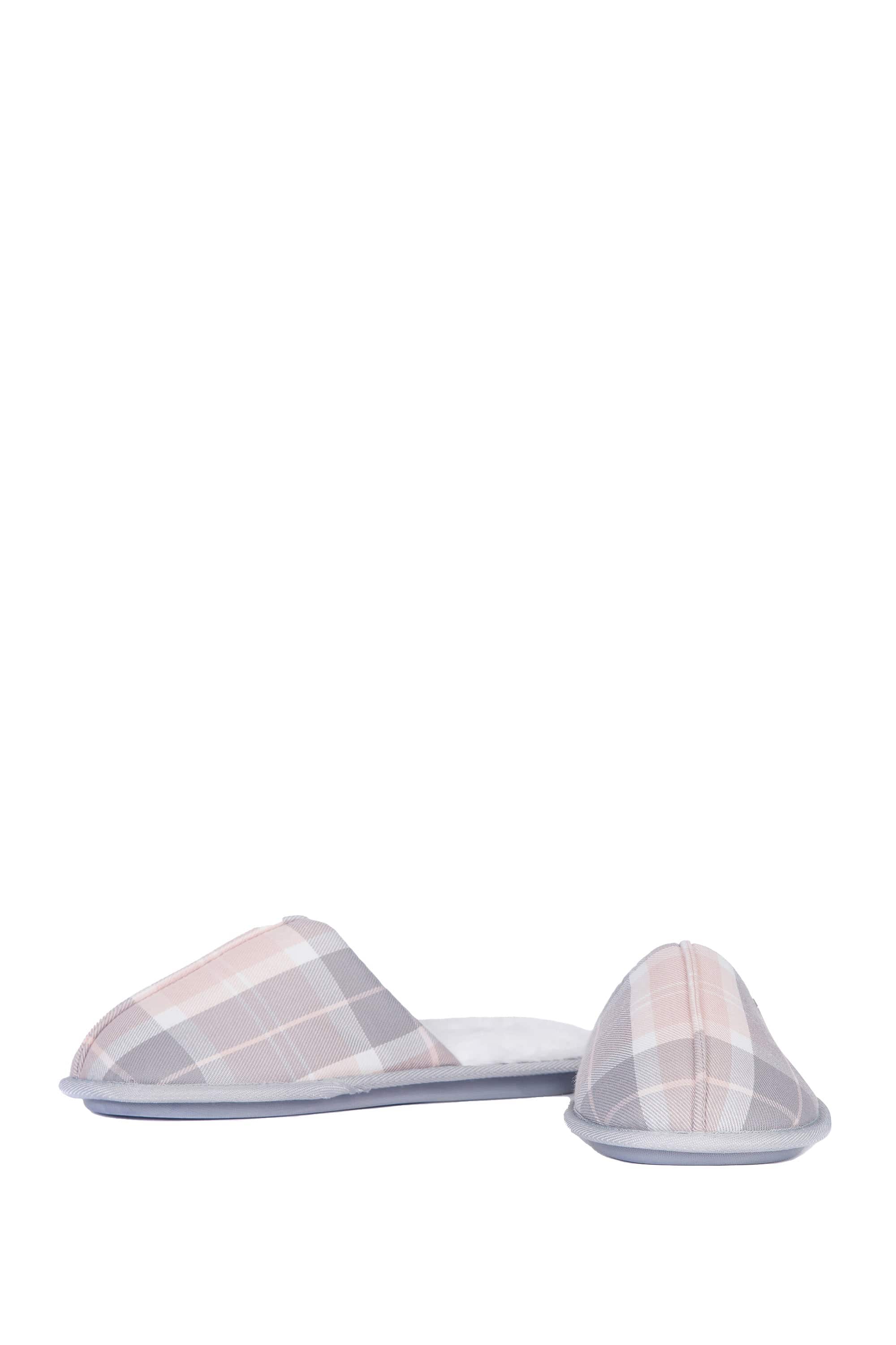 Barbour Maddie Slippers - Pink/Grey Tartan