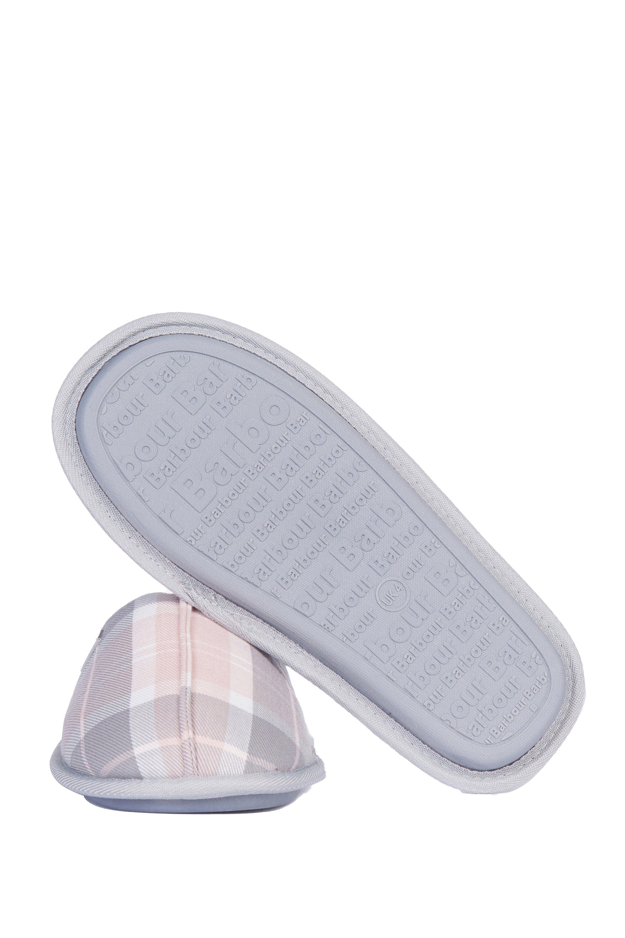 Barbour Maddie Slippers - Pink/Grey Tartan