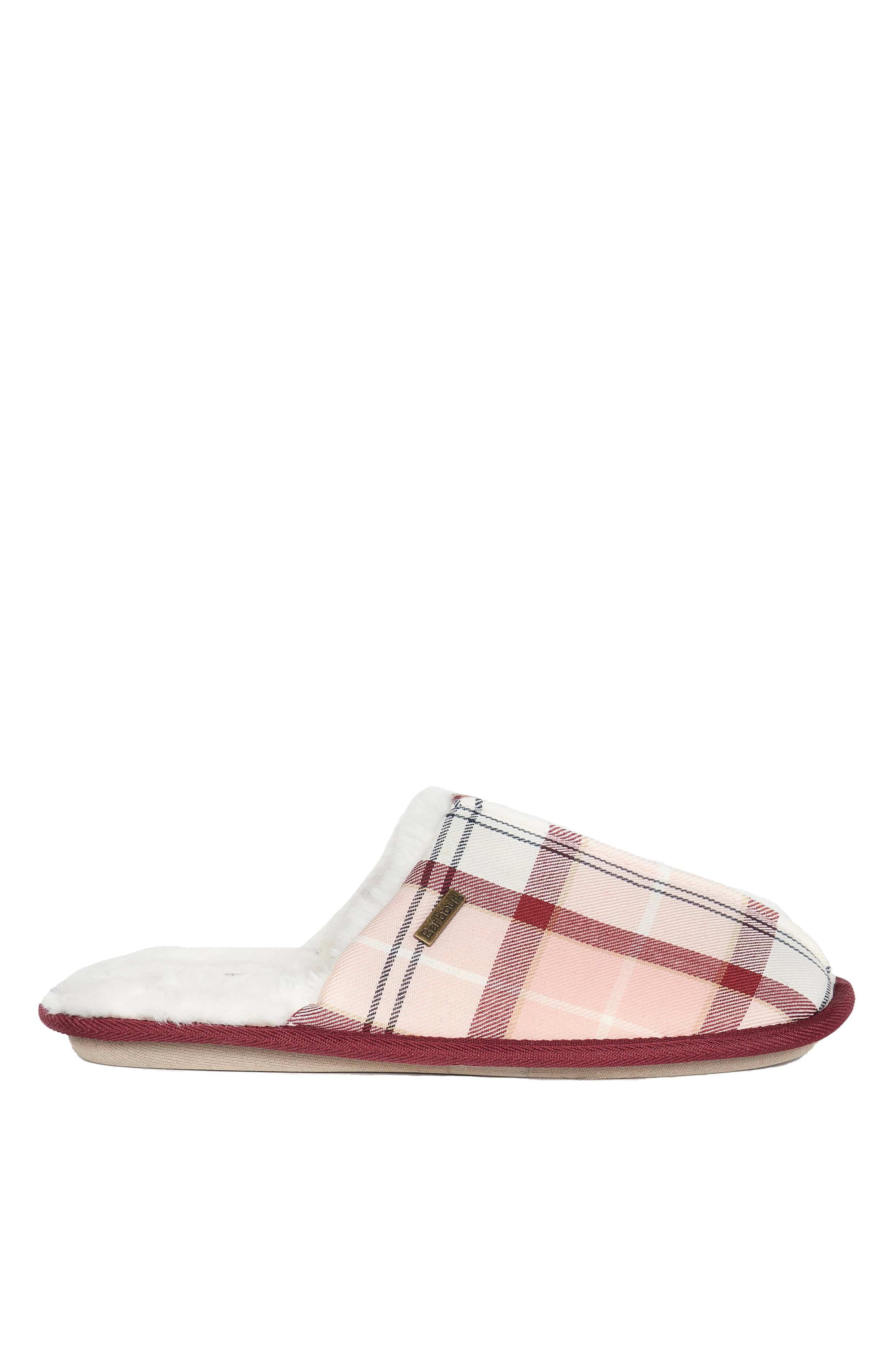 Barbour Maddie Slippers - Red/Pink Tartan