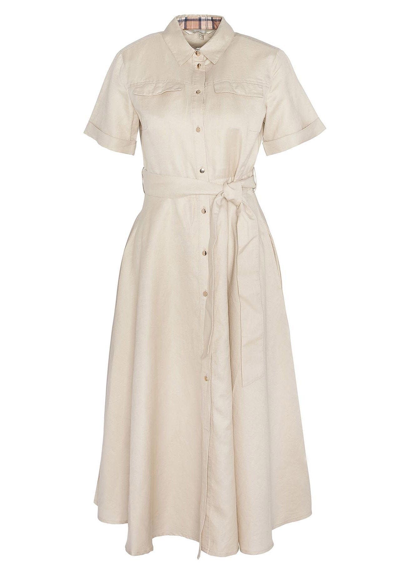 Barbour Margaret Linen Shirt Dress - Safari