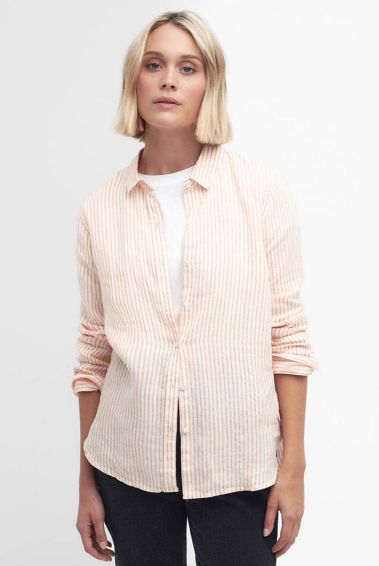 Barbour Marine Stripe Shirt - Apricot Crush