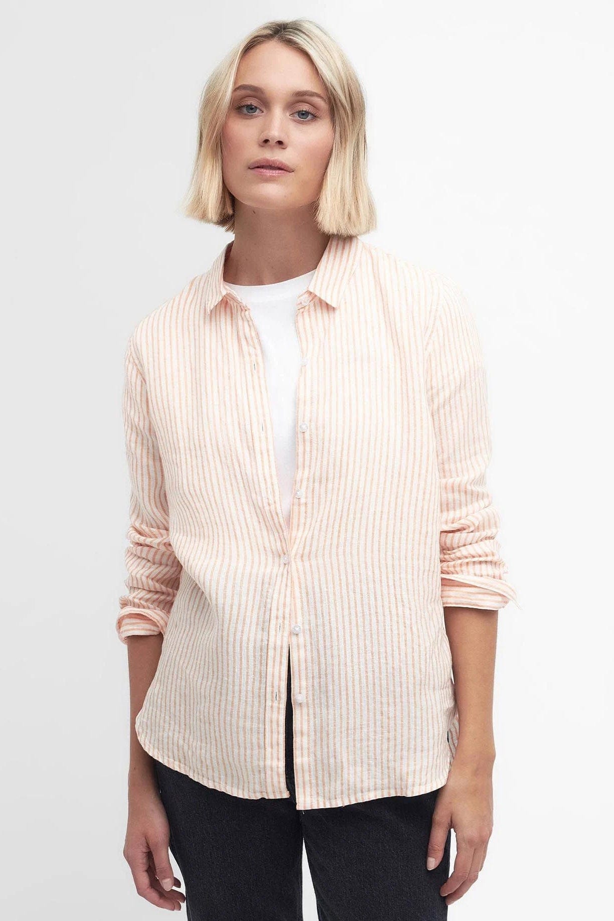 Barbour Marine Stripe Shirt - Apricot Crush