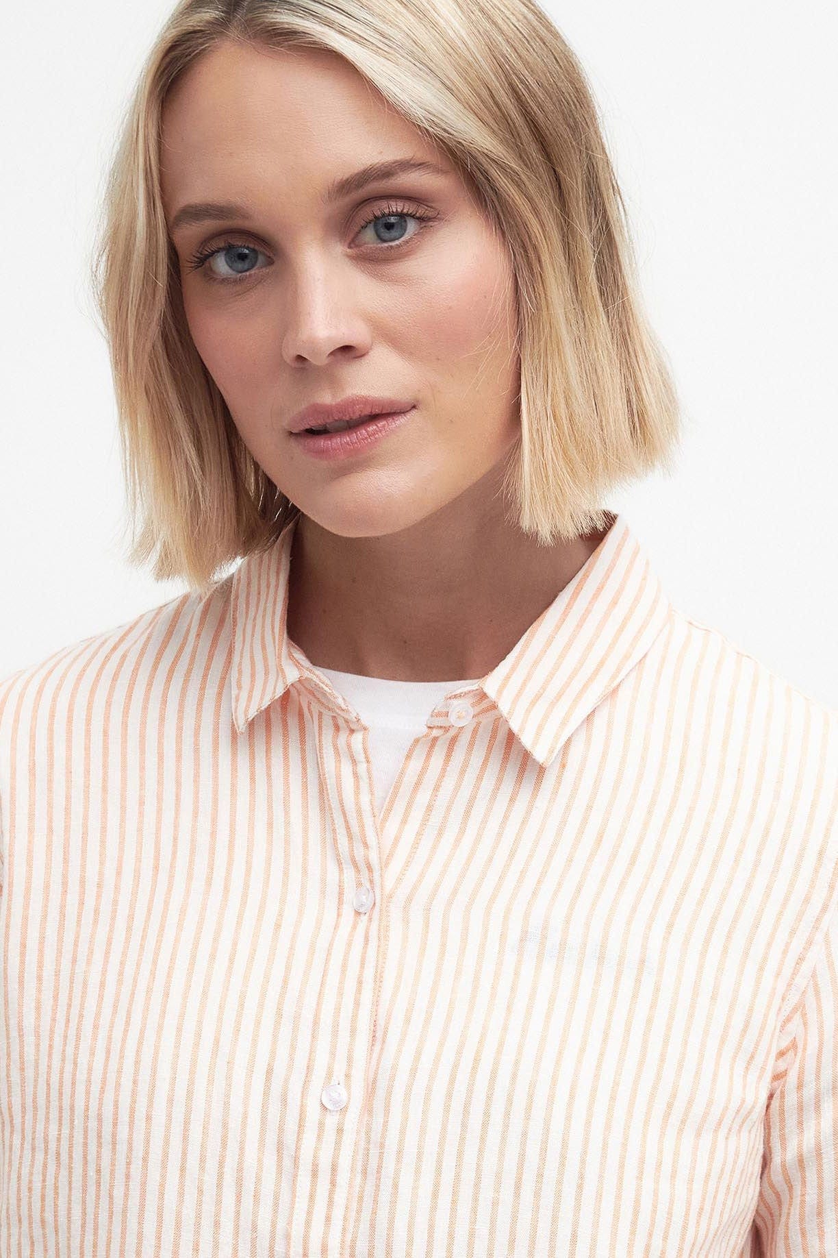 Barbour Marine Stripe Shirt - Apricot Crush
