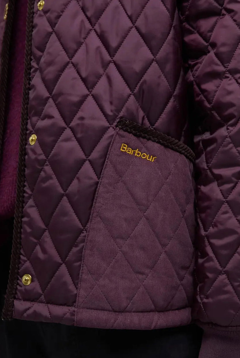 Barbour Marla Quilted Jacket - Black Cherry/Dark Brown