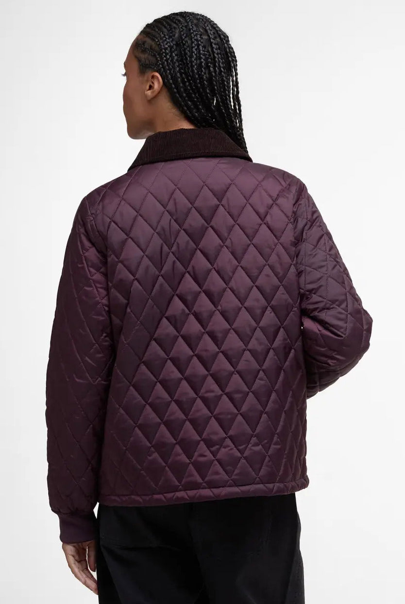 Barbour Marla Quilted Jacket - Black Cherry/Dark Brown