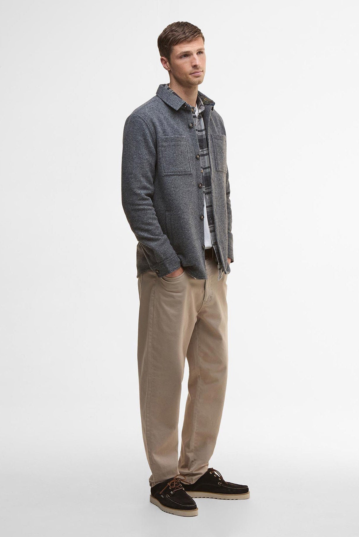 Barbour Marlow Tailored Overshirt - Dark Grey Marl