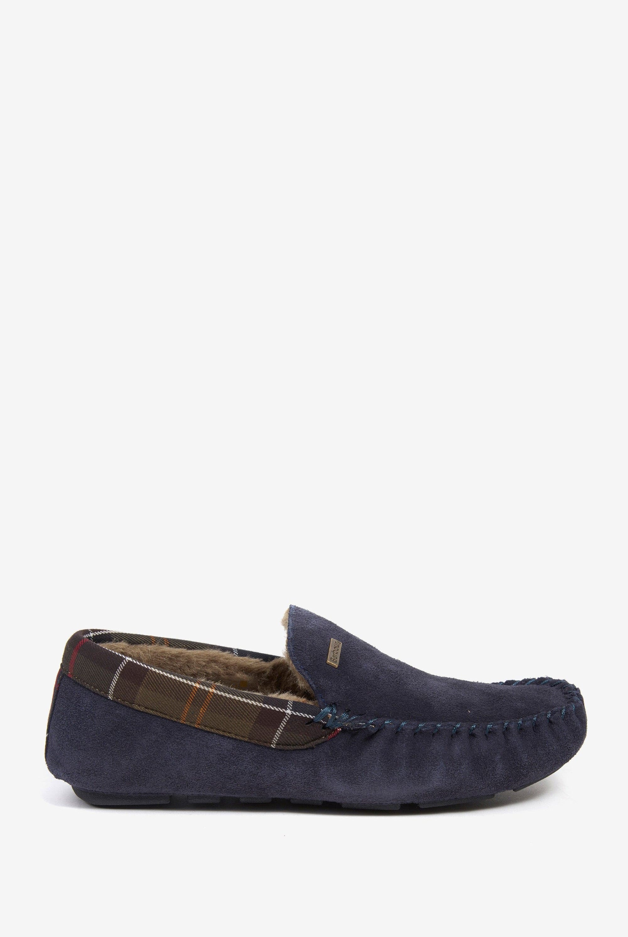 Barbour Mens Monty Suede Slippers - Navy Suede